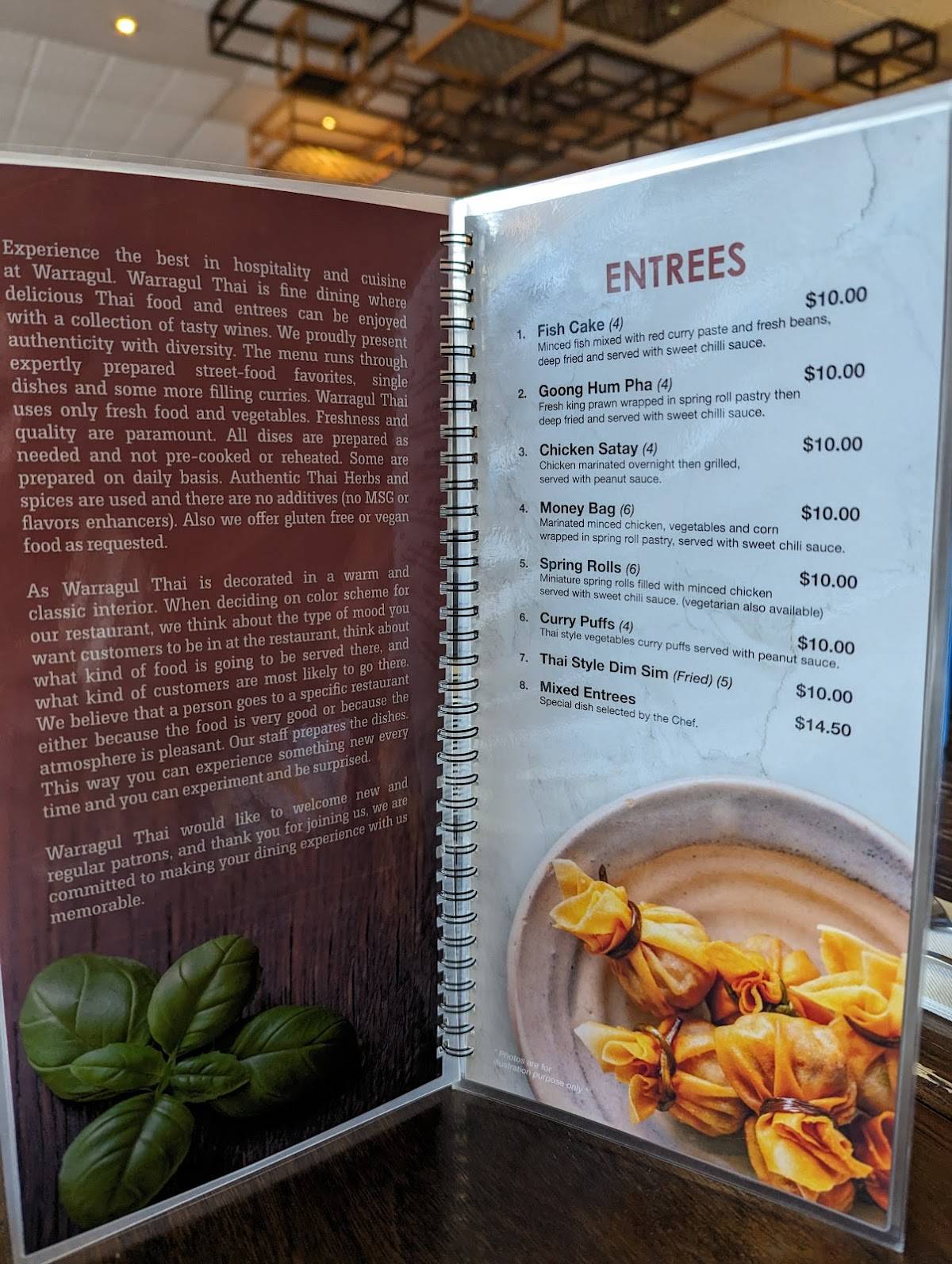 Menu at Warragul Thai Restaurant, Warragul