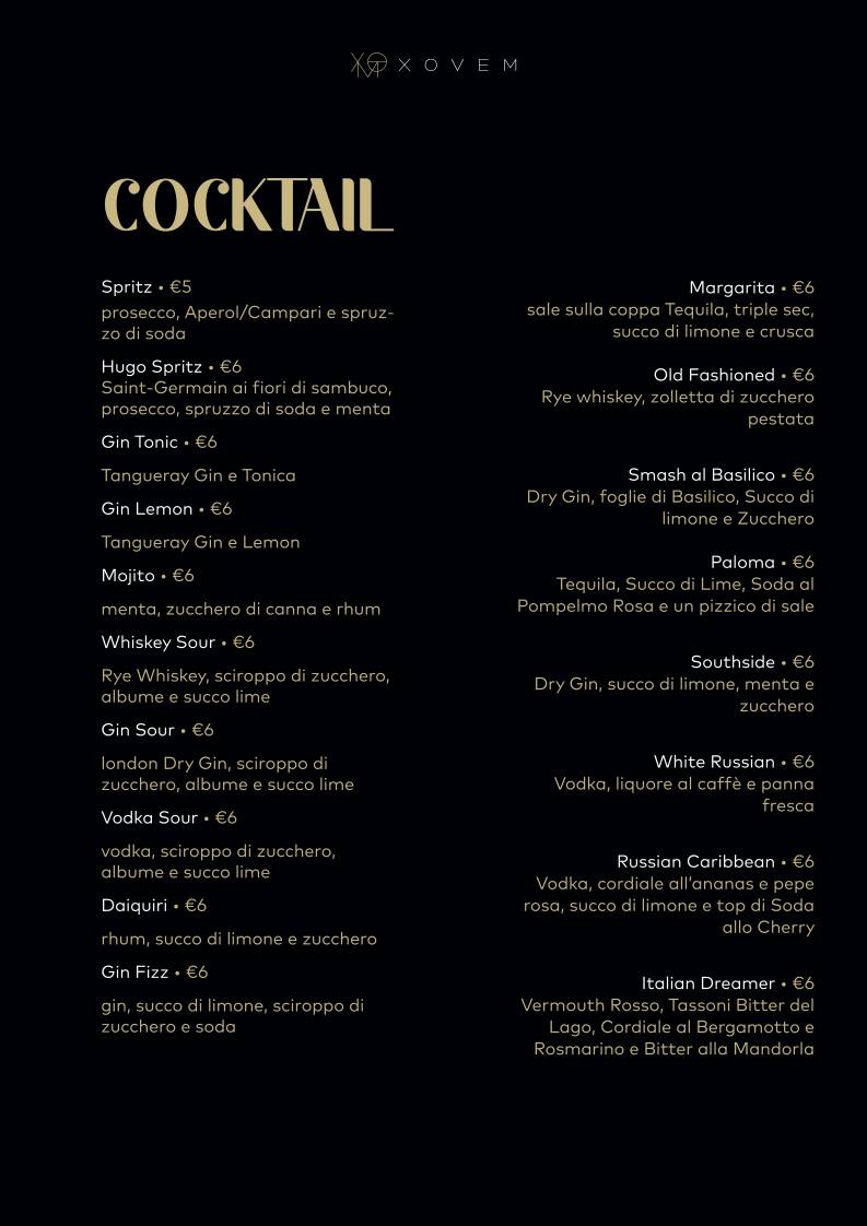 Menu di X-OVEM Cafe/Drink/Food 