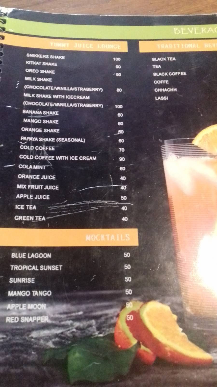 Yummy Restaurant menu