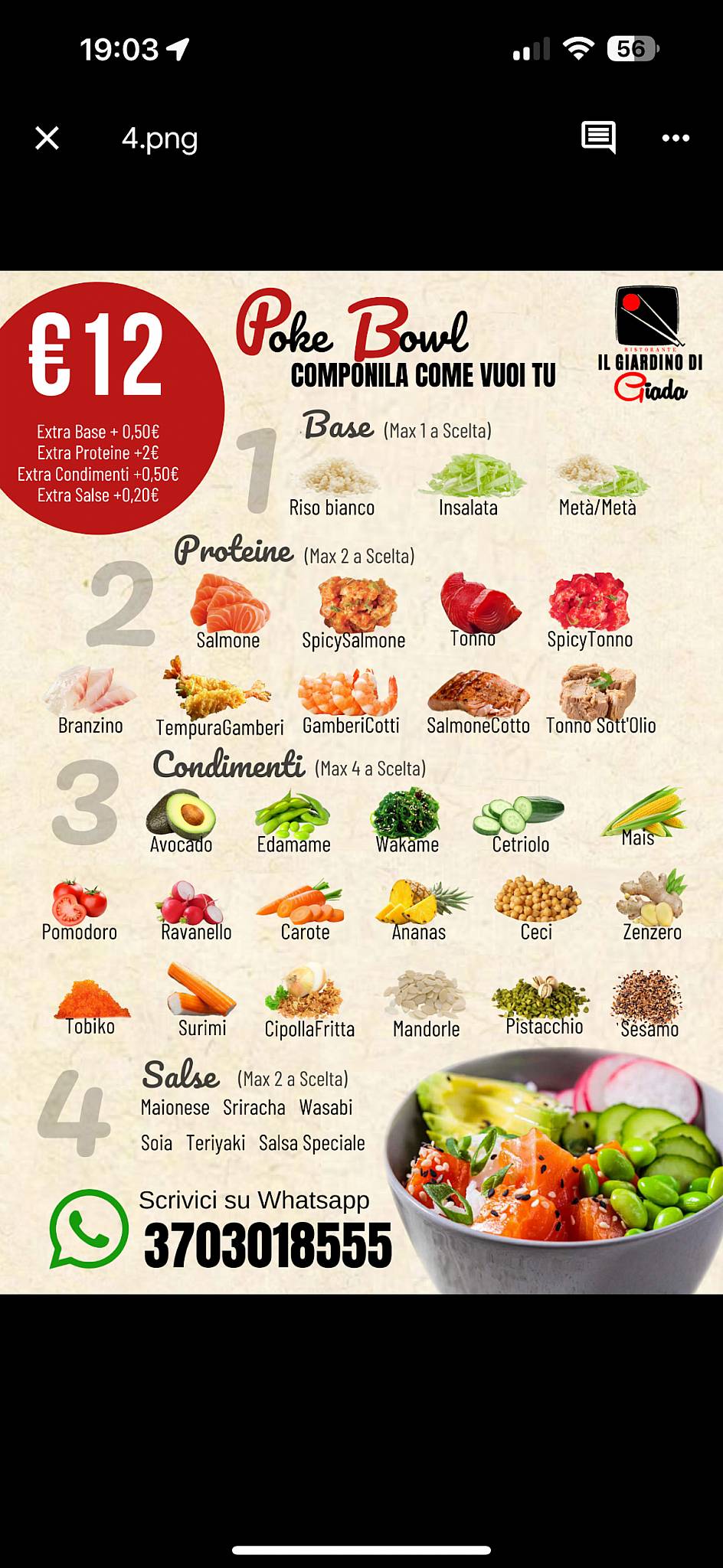 Menu di il giardino di giada 