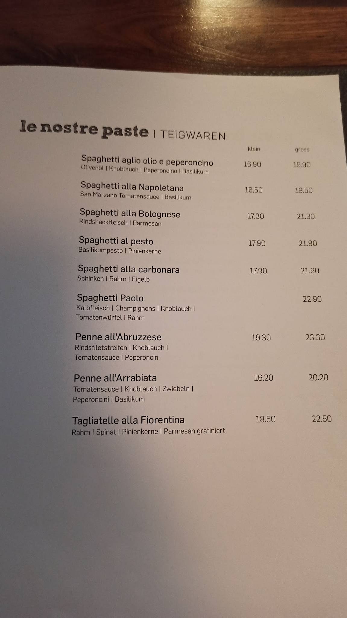 Menu di la bocca City 