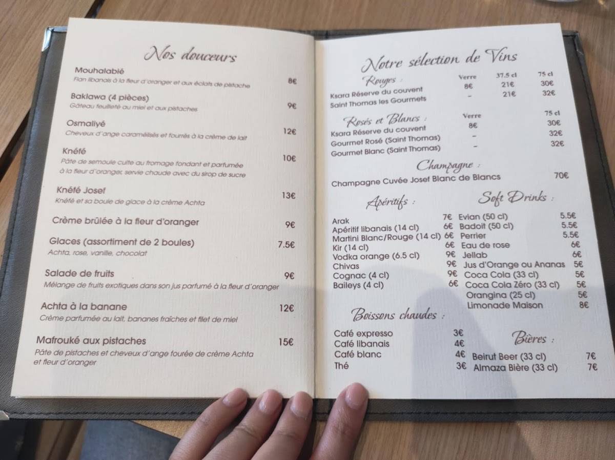 Menu de Josef