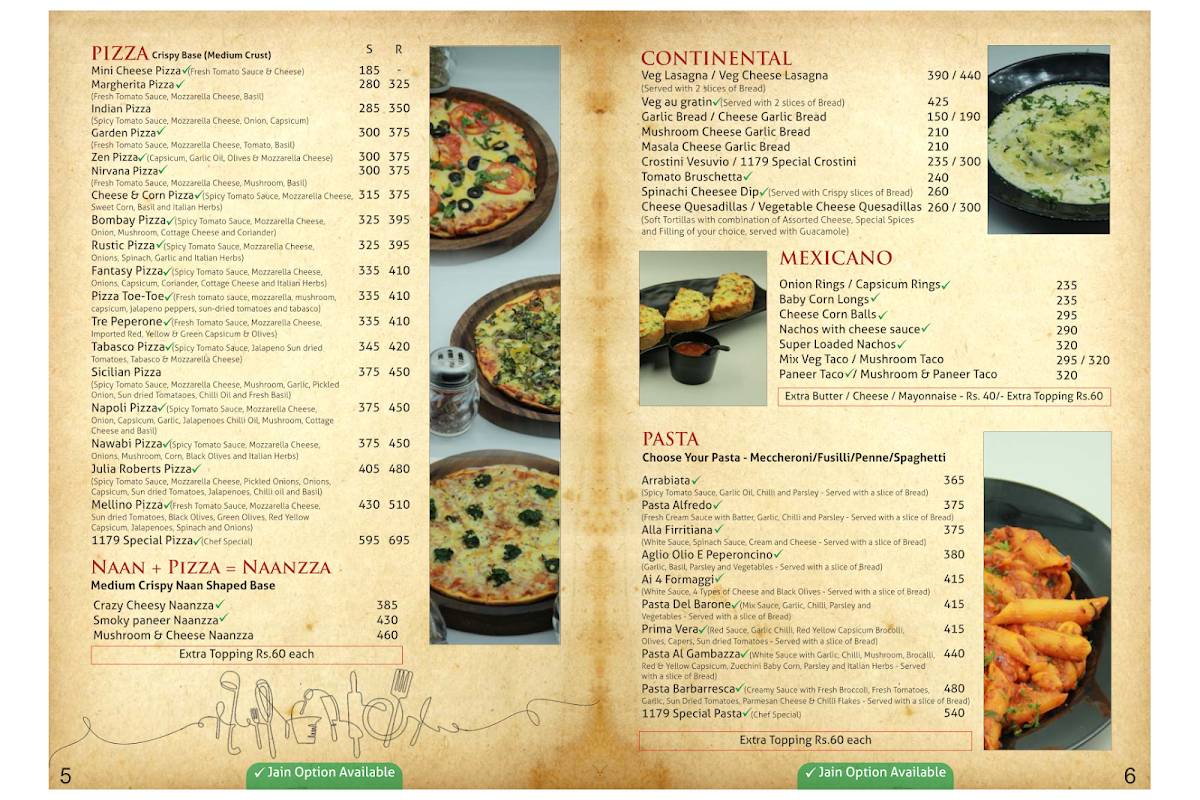 Restaurant1179 menu