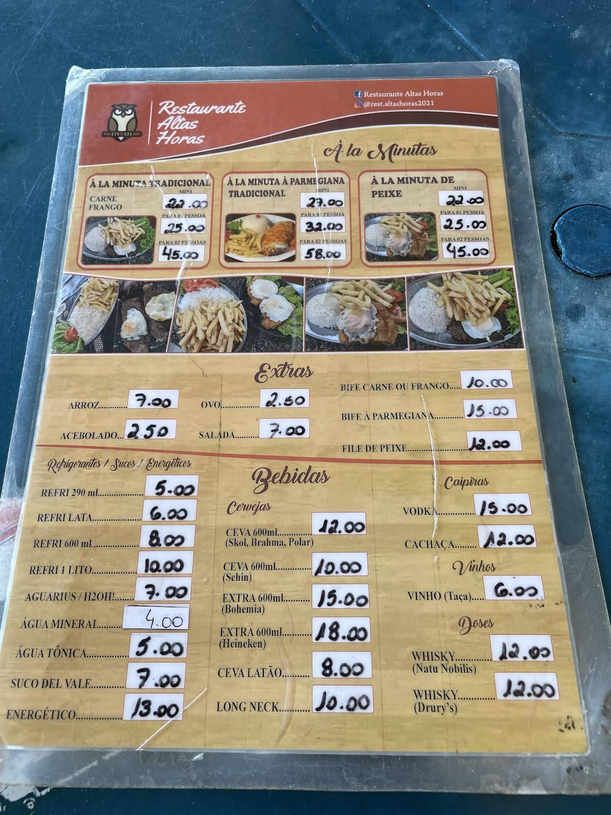 Restaurante Altas Horas cardápio