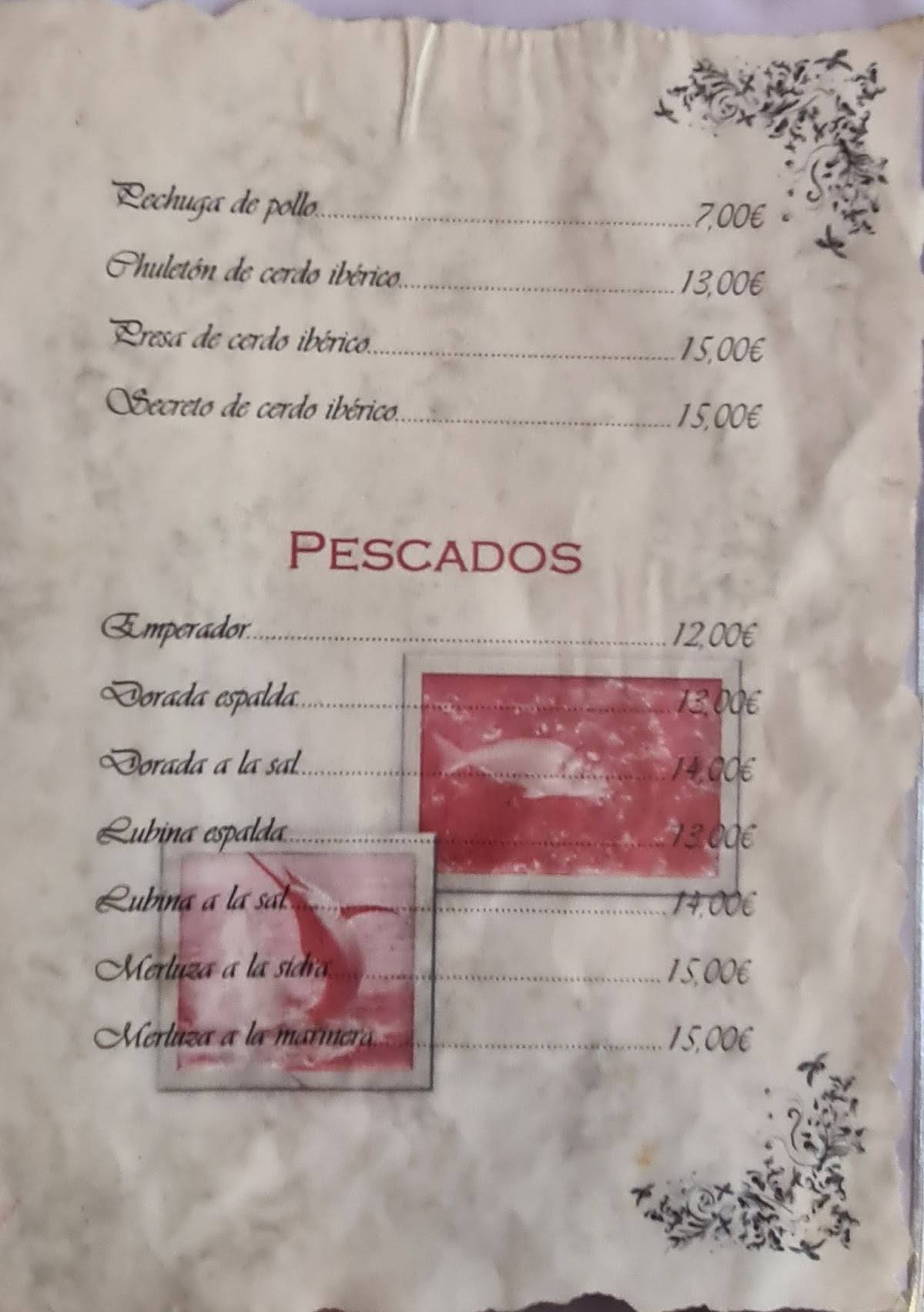 Carta de Restaurante Casa Harry, San Felipe Neri, C. Cervantes