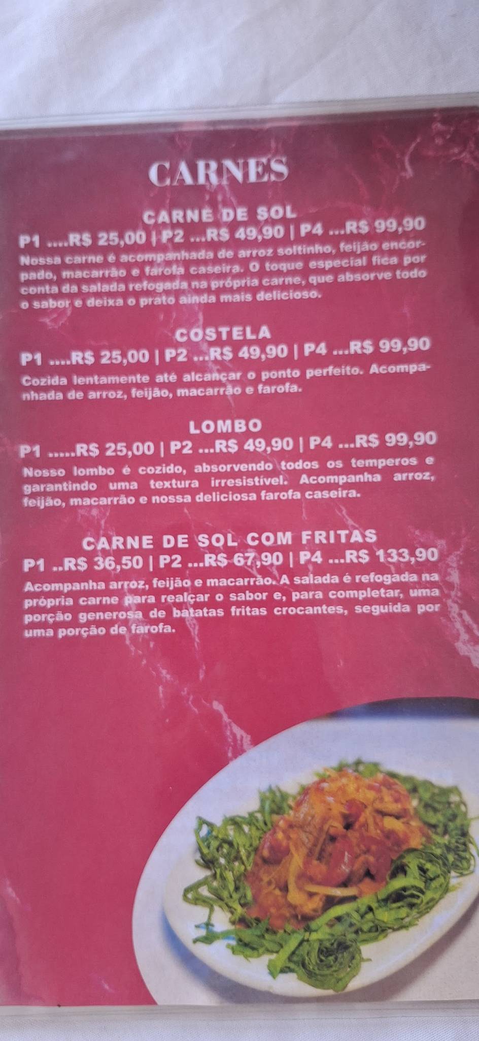 Restaurante Casa Rosada buffet Se cardápio