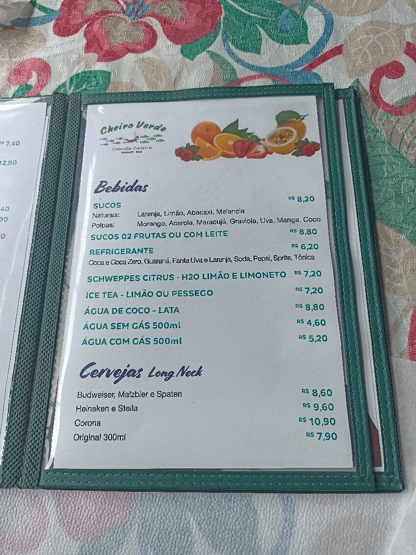 Restaurante Cheiro Verde Ilhabela cardápio