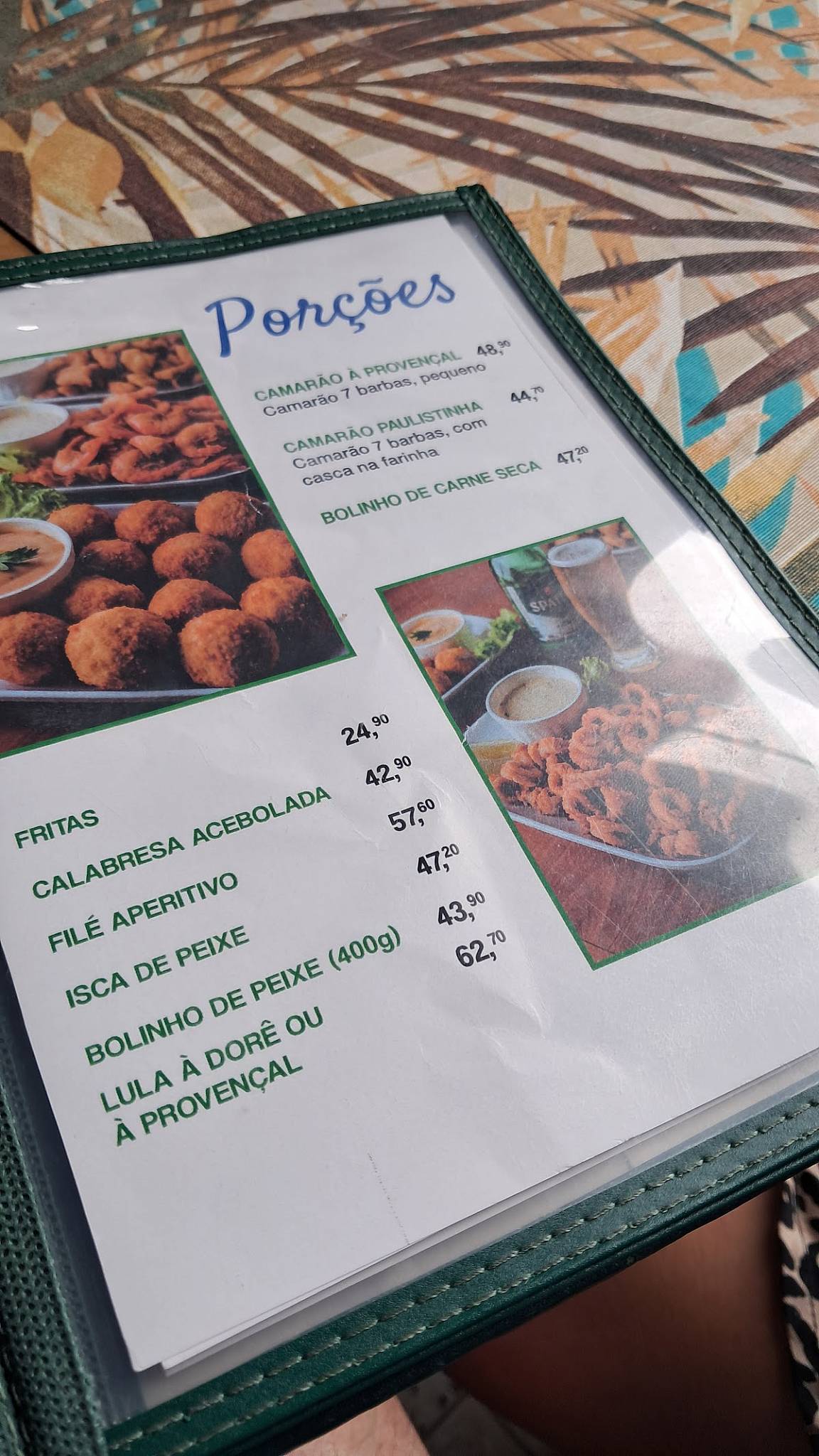 Restaurante Cheiro Verde Ilhabela cardápio