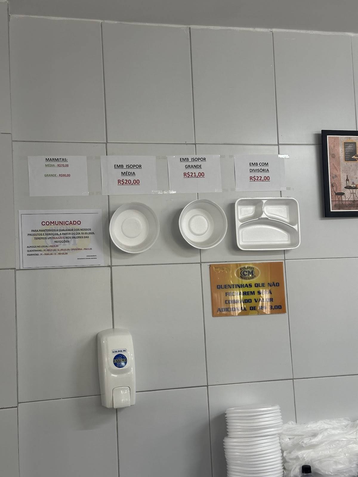 Restaurante Coronel Mostarda cardápio