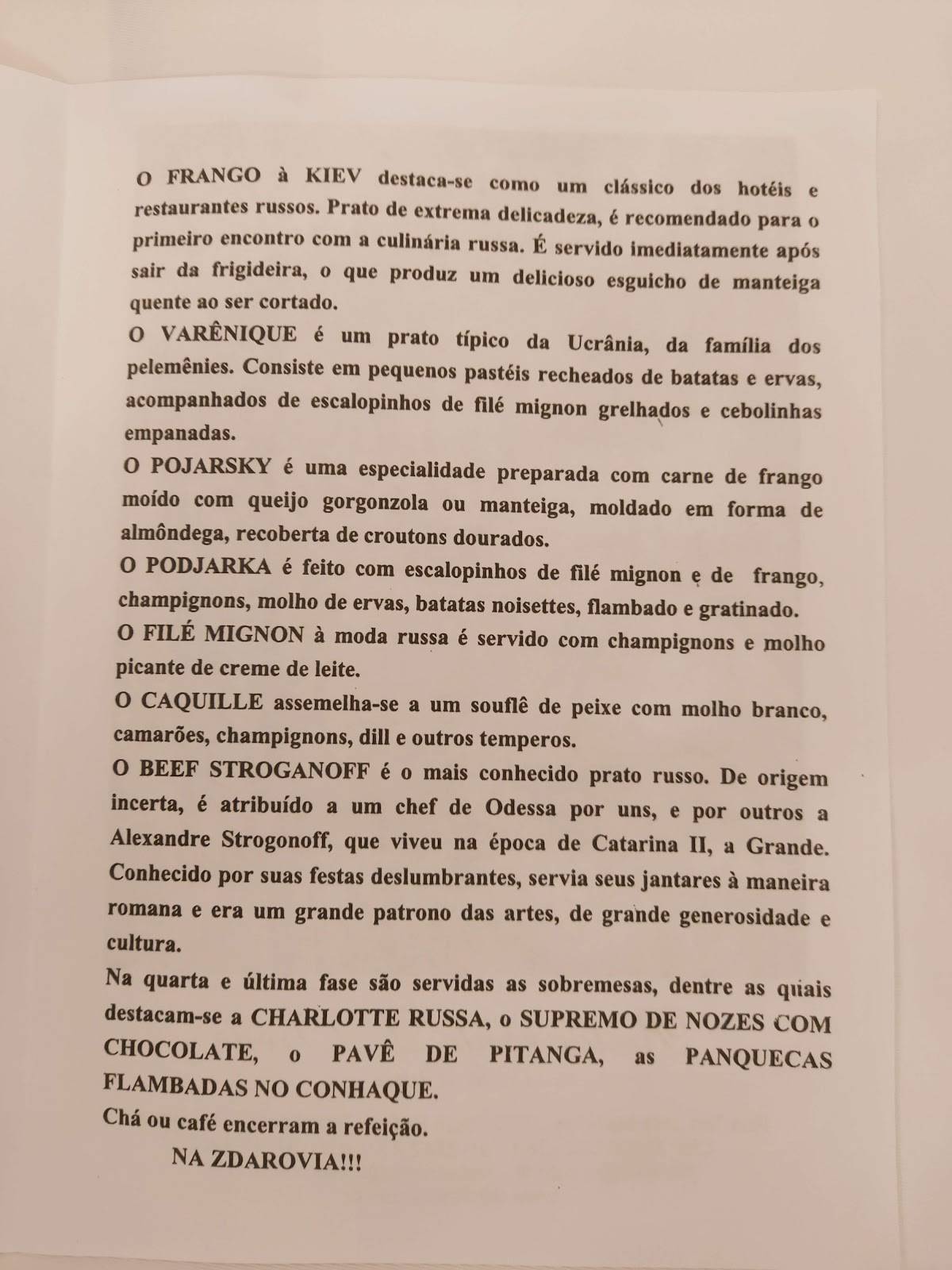 D. Irene cardápio