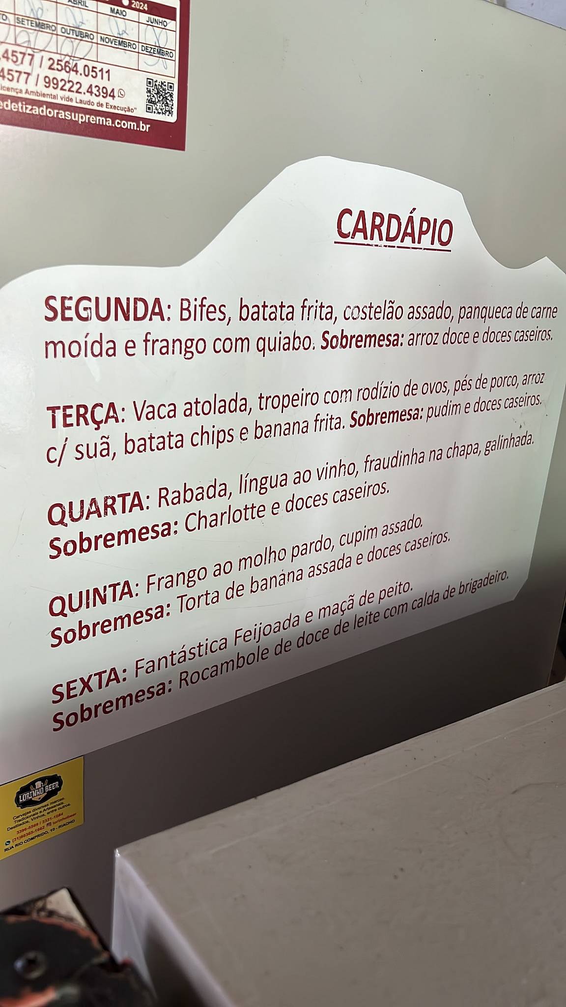 Restaurante Dona Luzia "Casa de vó " cardápio