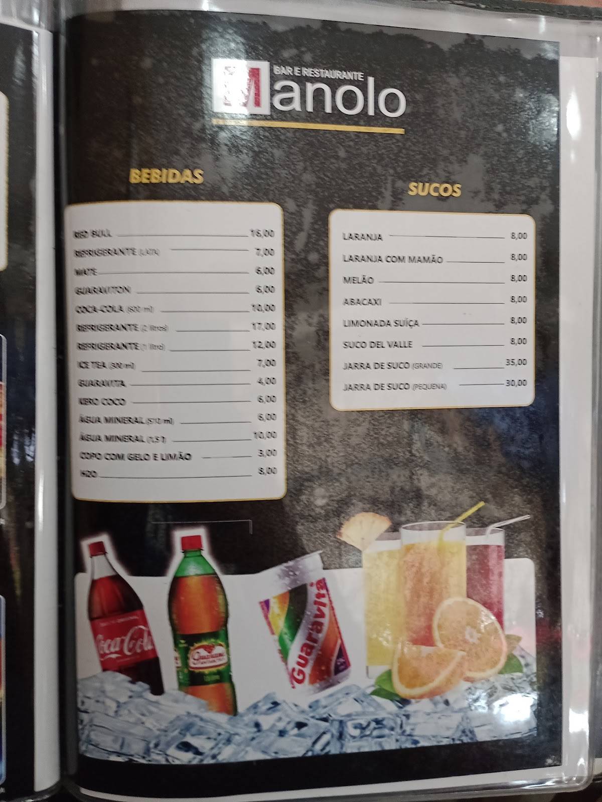Manolo Bar e Restaurante cardápio
