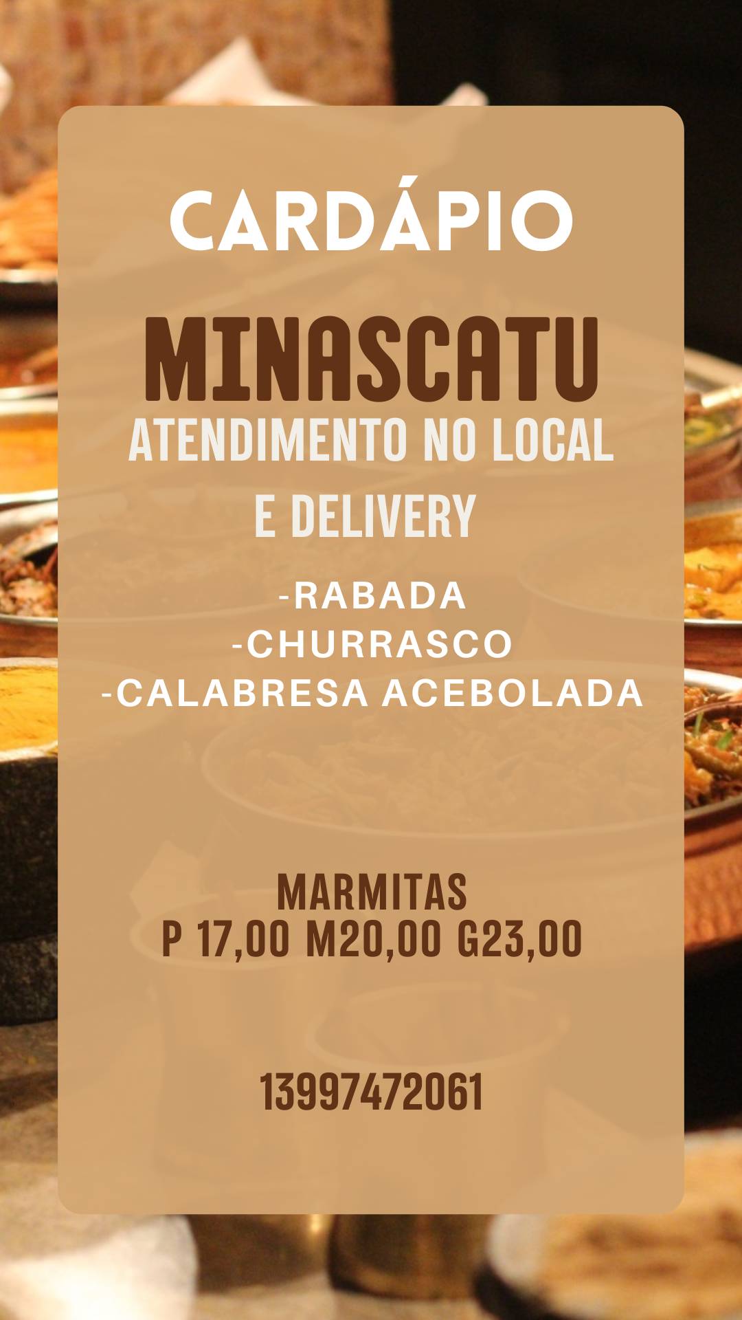 Restaurante Minascatu cardápio