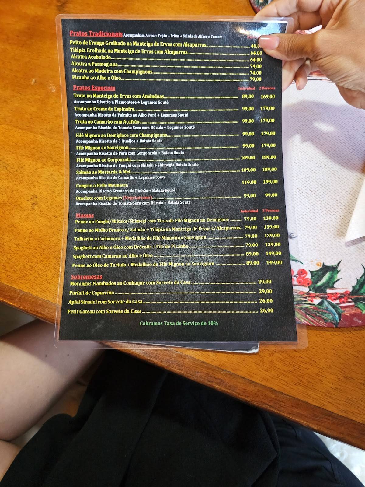 Restaurante Pimenta Rosa cardápio