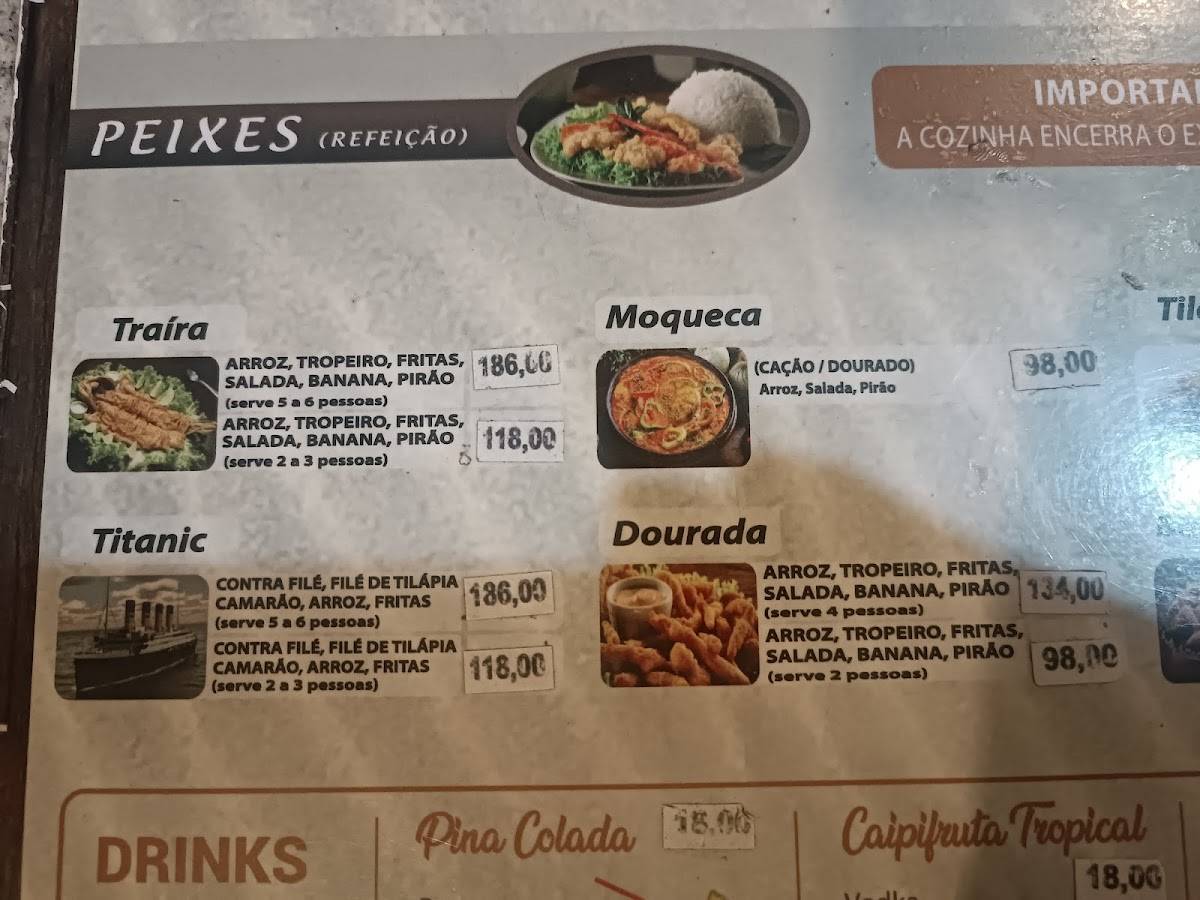 Restaurante Quintal do Peixe cardápio