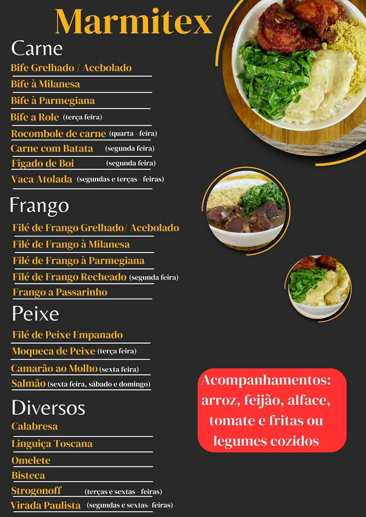 Restaurante Sabor & Saúde cardápio