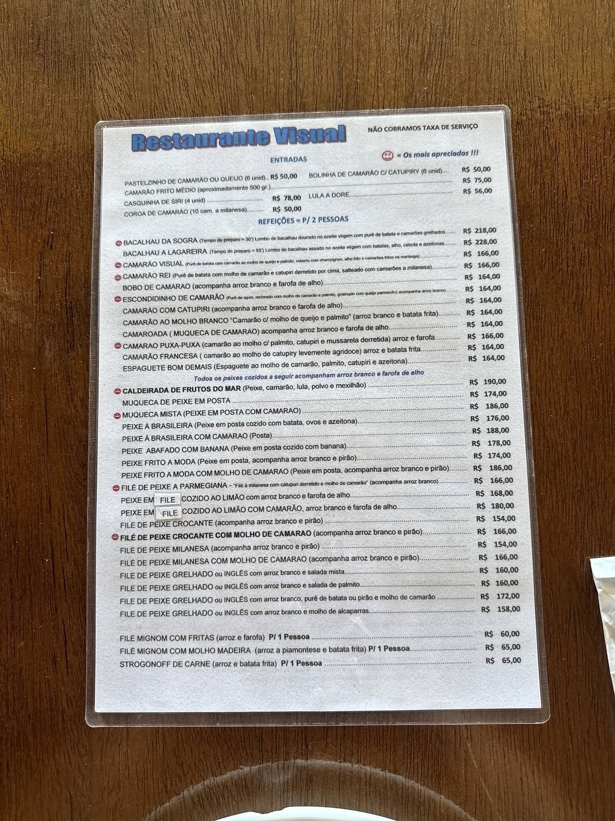 Restaurante Visual cardápio