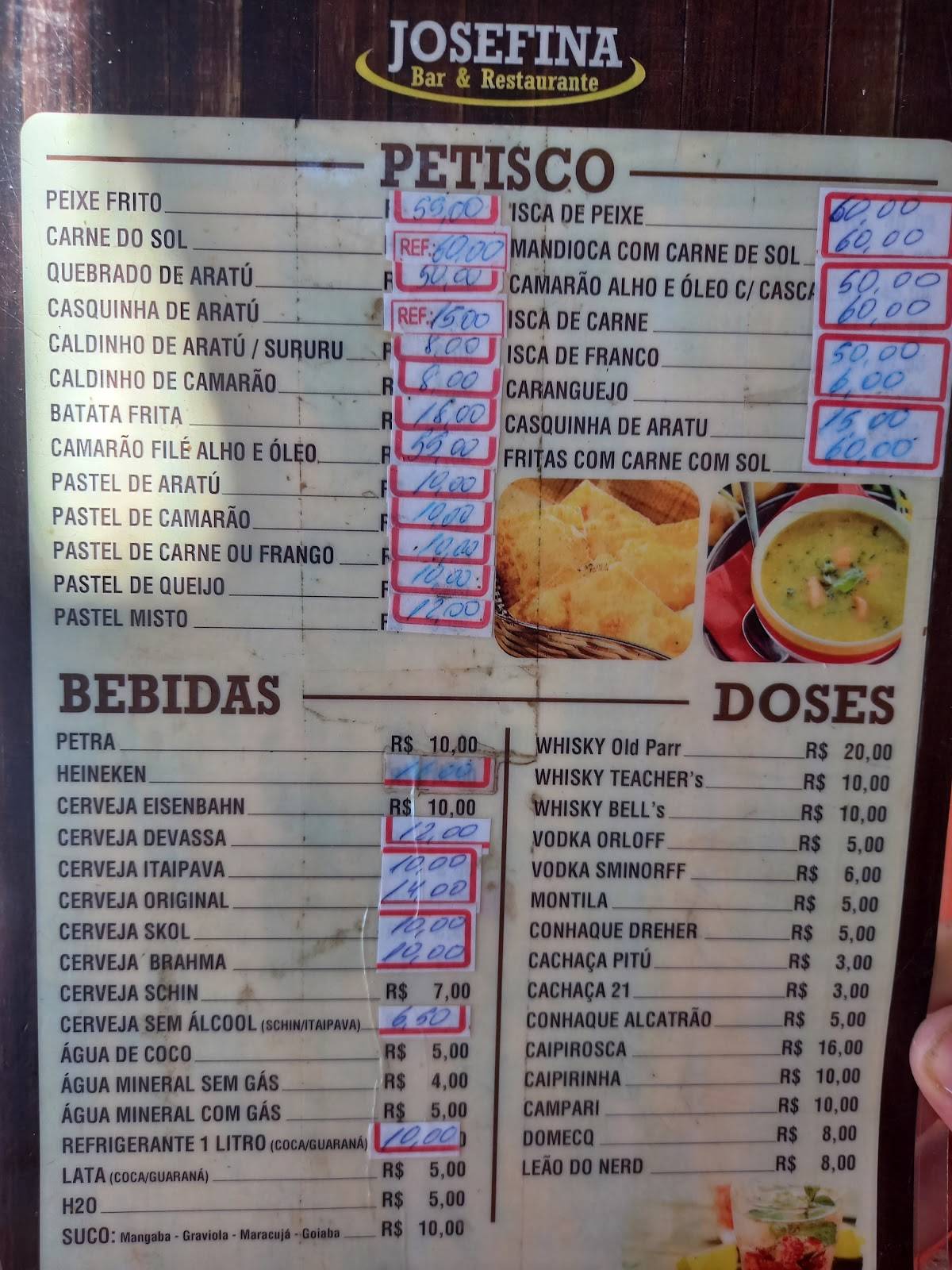 Restaurante da Josefina cardápio