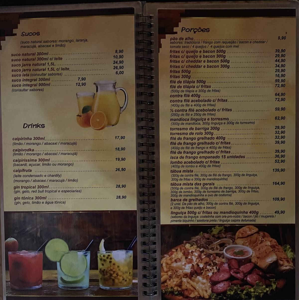 Menu em Restaurante e Choperia Taquinho das Gerais, Sabará