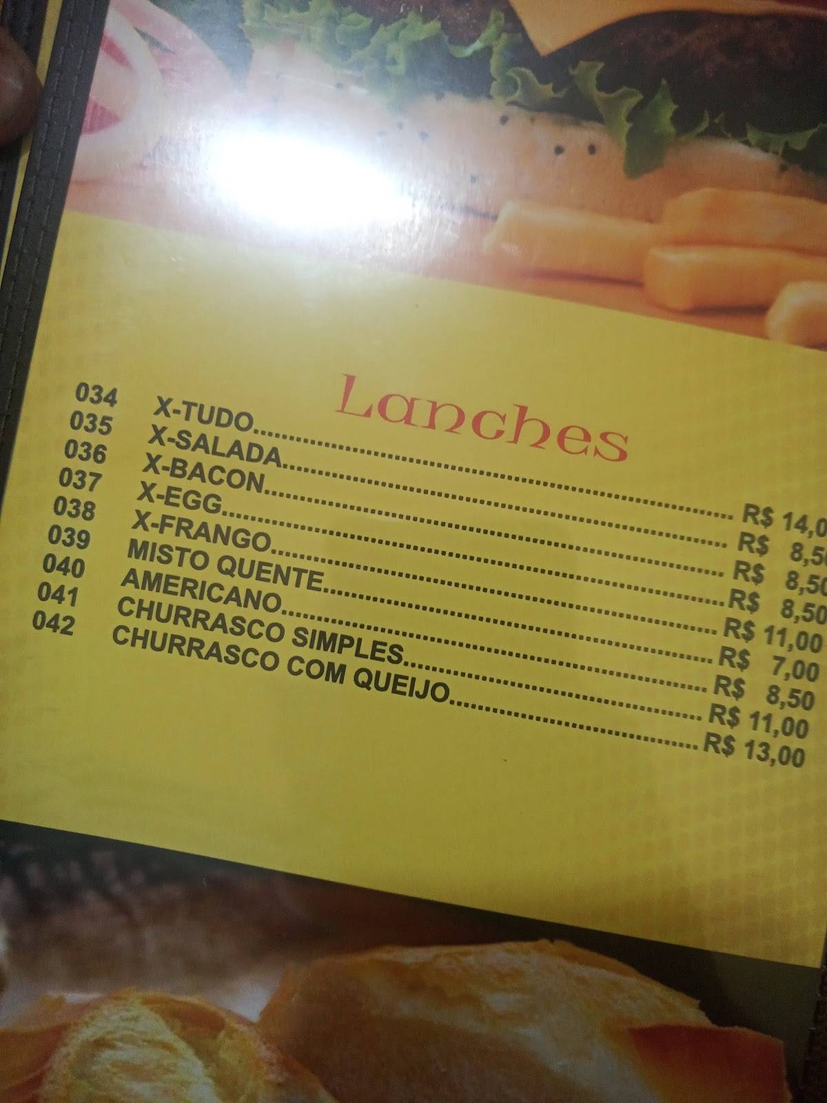 Restaurante e Lanchonete Xodó da Bahia cardápio