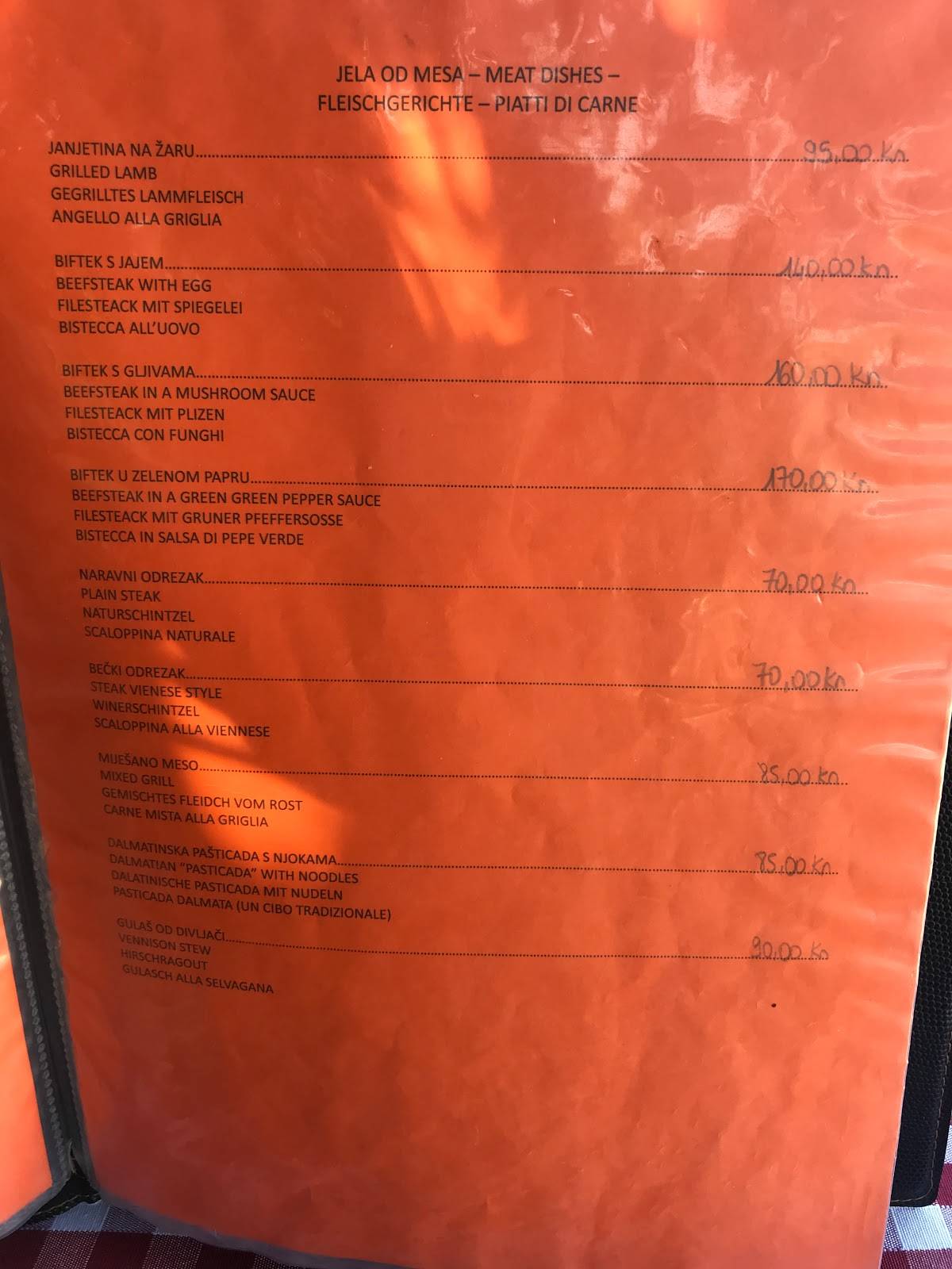 Menu di Santa Marija 