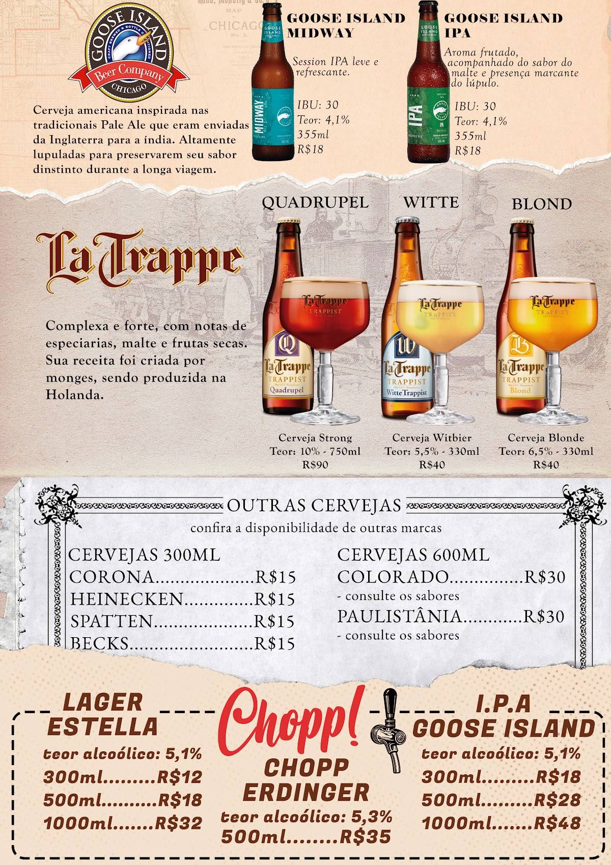 Retrô Pub cardápio