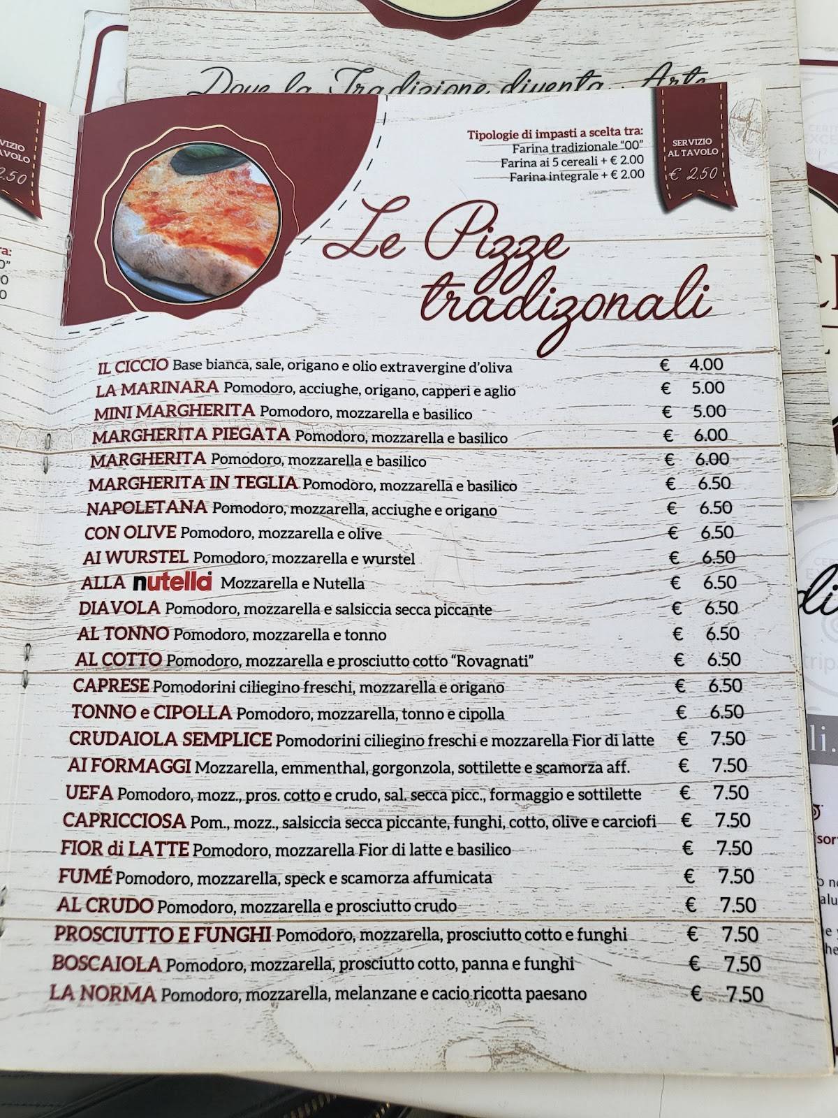 Menu di Ricci - Pizzaioli dal 1963 