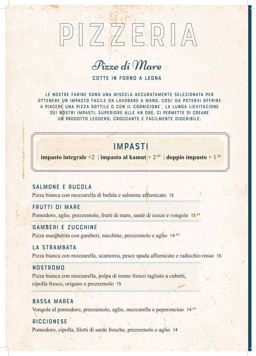 Menu di Trampolines Cucina di mare, ristoratori dal 1963 