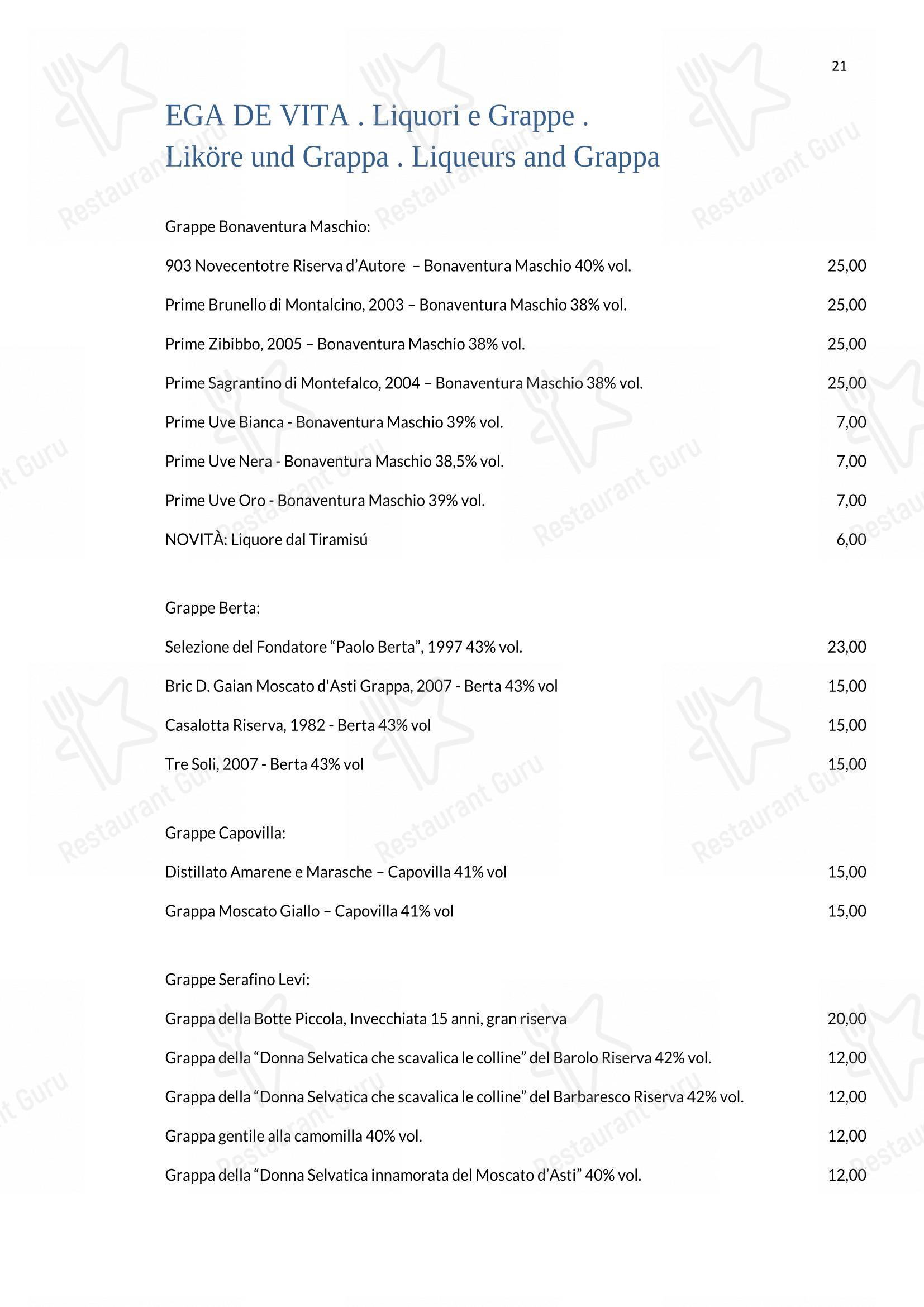 Menu per Rifugio Ütia Bioch ristorante