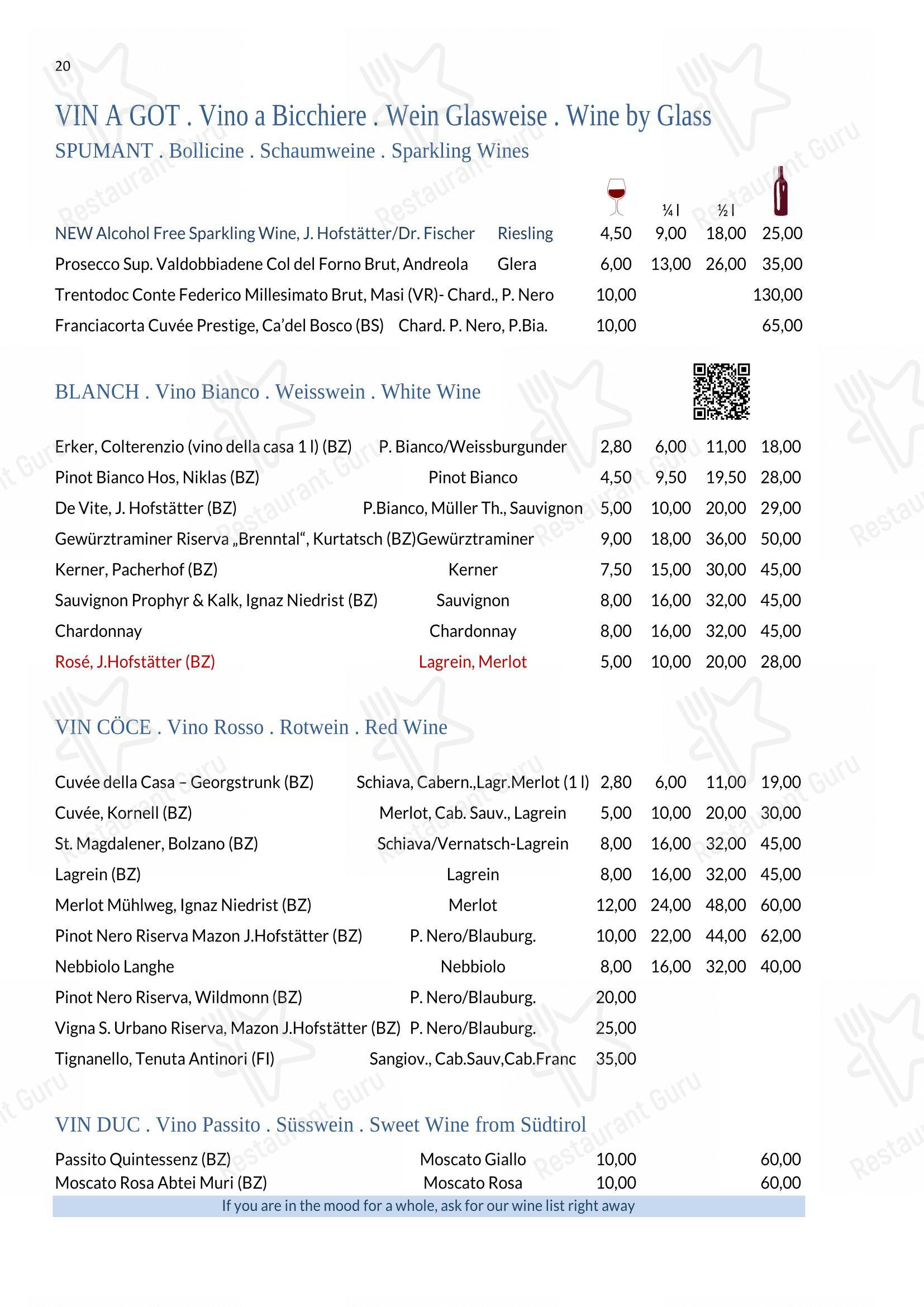Rifugio Ütia Bioch in San Cassiano - Menu