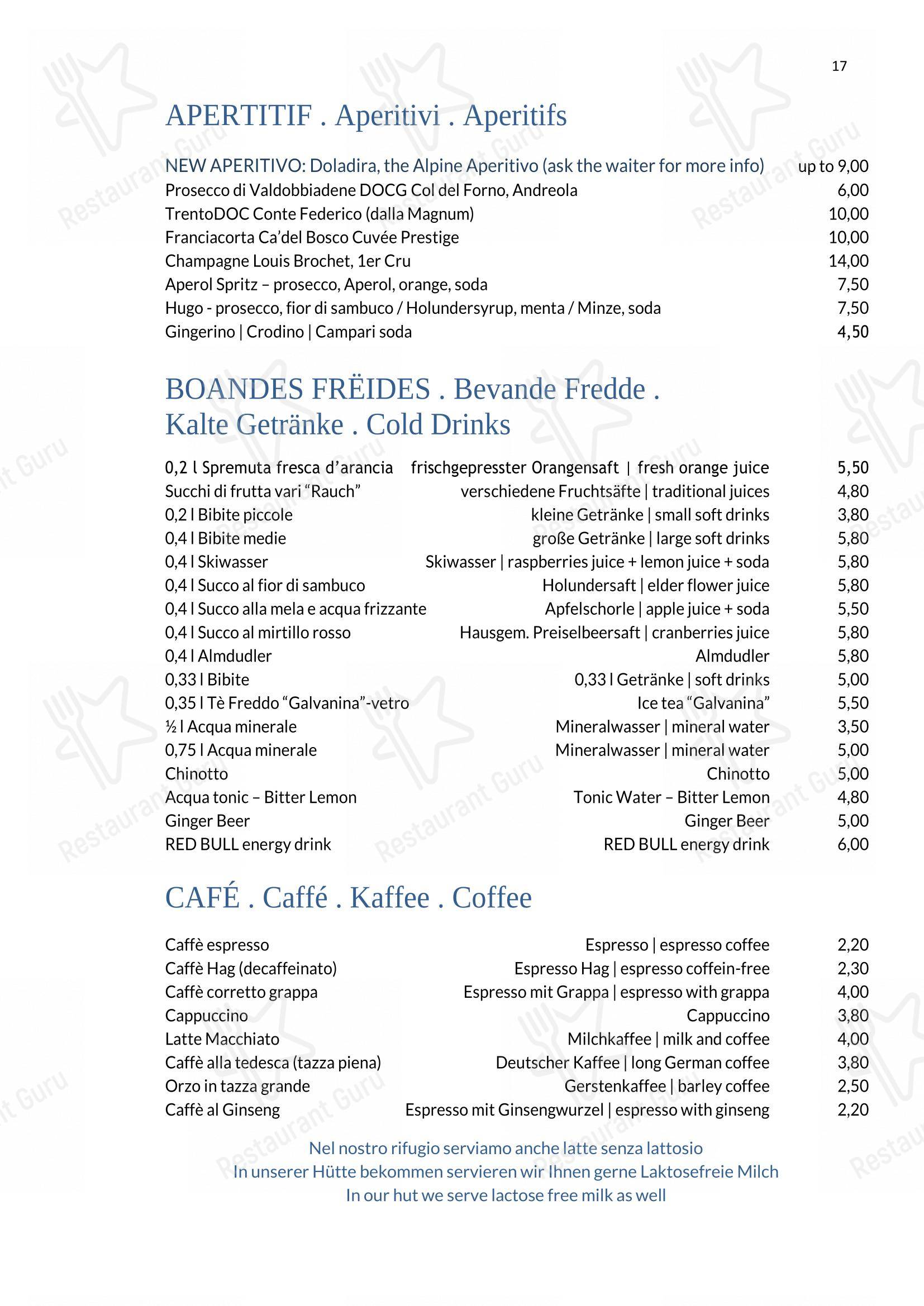 Rifugio Ütia Bioch in San Cassiano - Menu