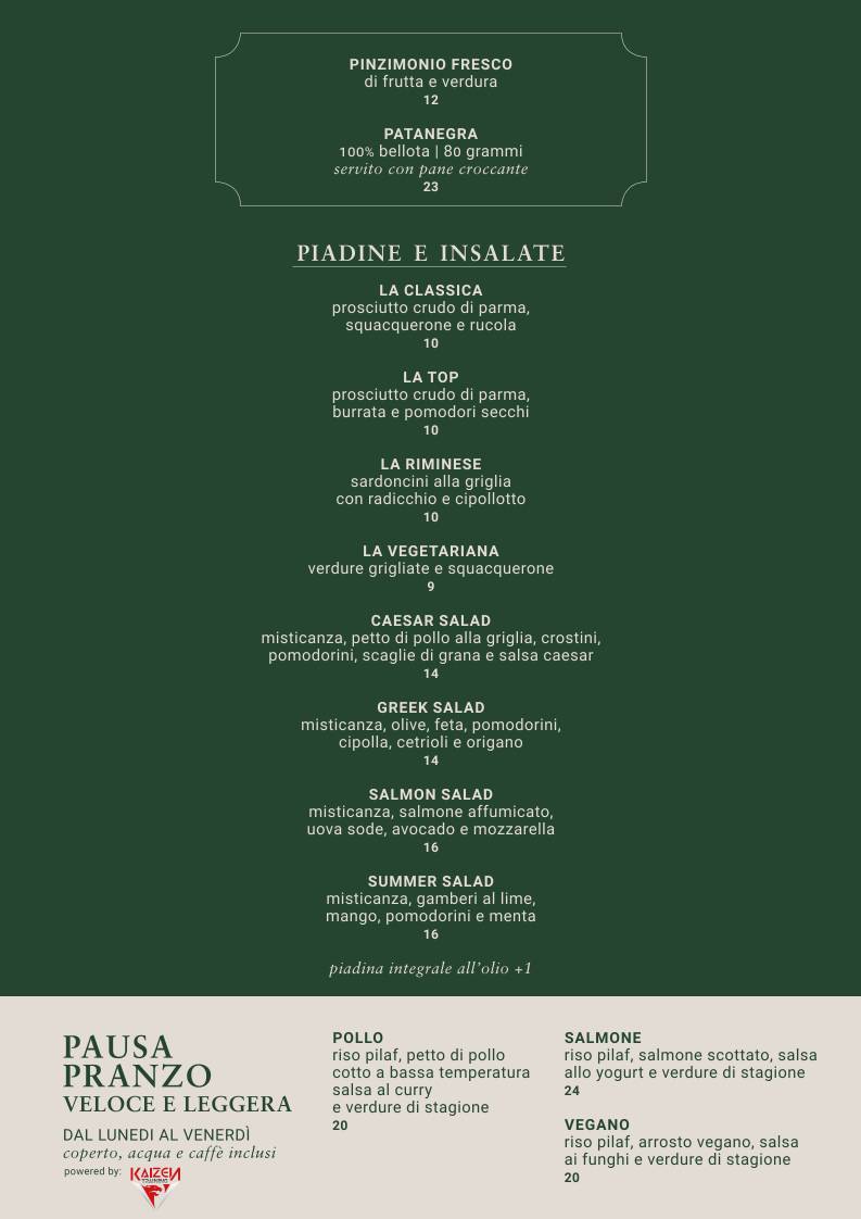 Menu de Darsena Sunset