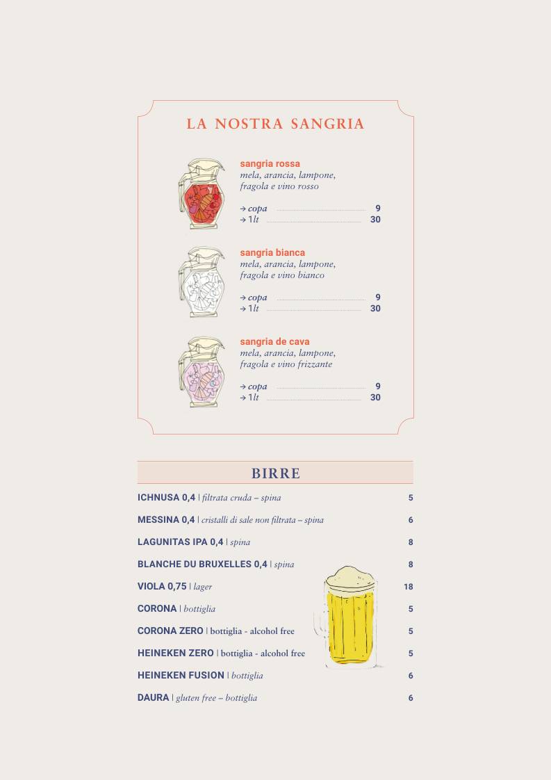 Menu de Darsena Sunset