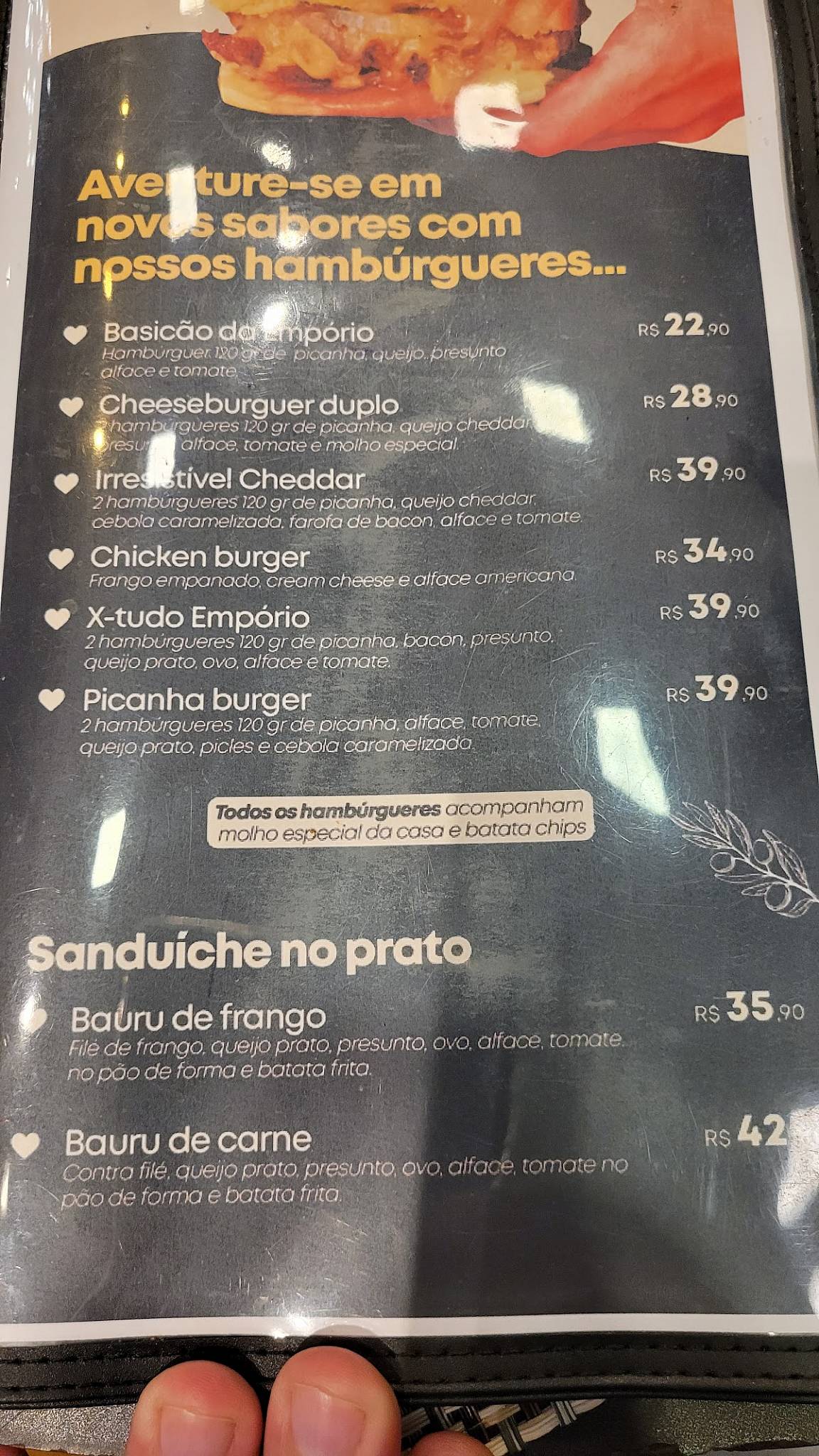 Padaria Empório do Barão cardápio