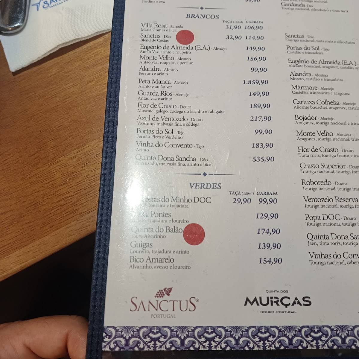 Sardinha Taberna Portuguesa (Leblon) cardápio