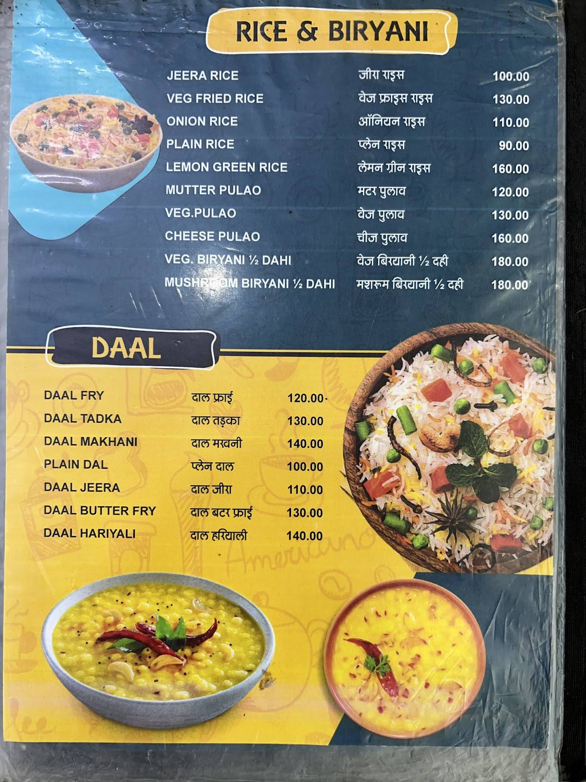 Bhandari Restaurant menu