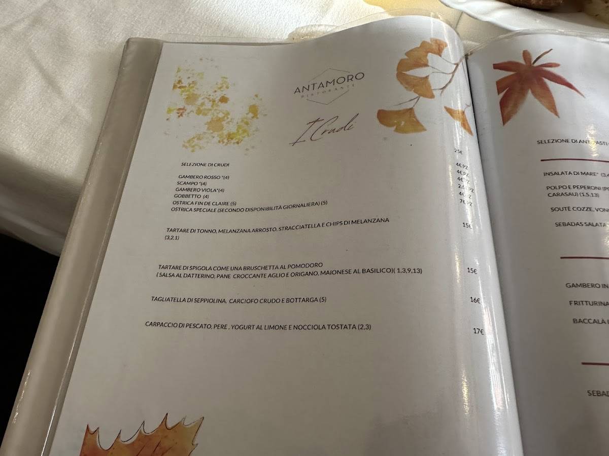 Menu di Ristorante Antamoro 