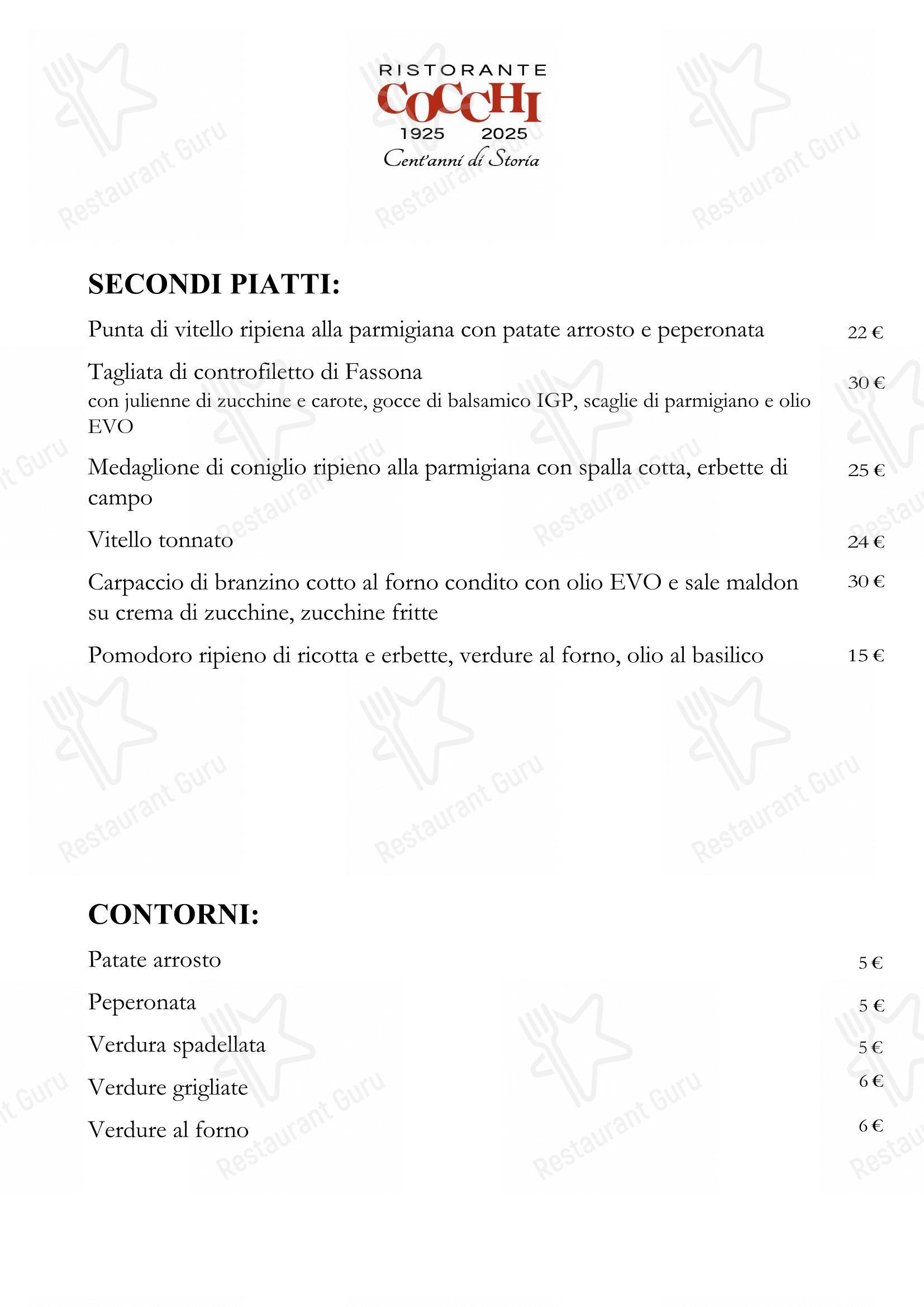 Menu di Ristorante Cocchi - Menu