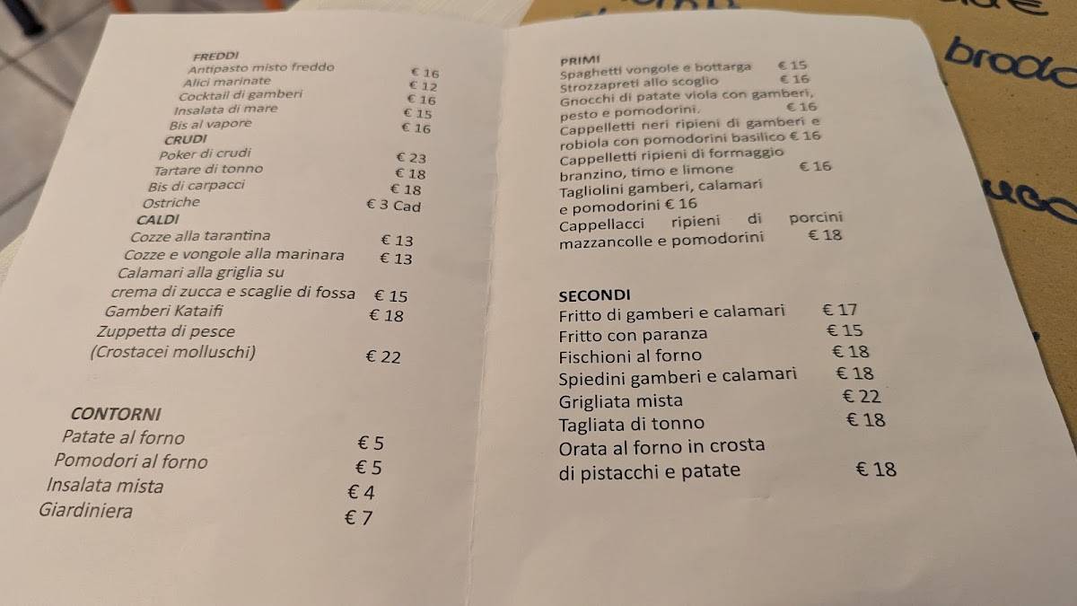 Menu di Ristorante Cohiba 