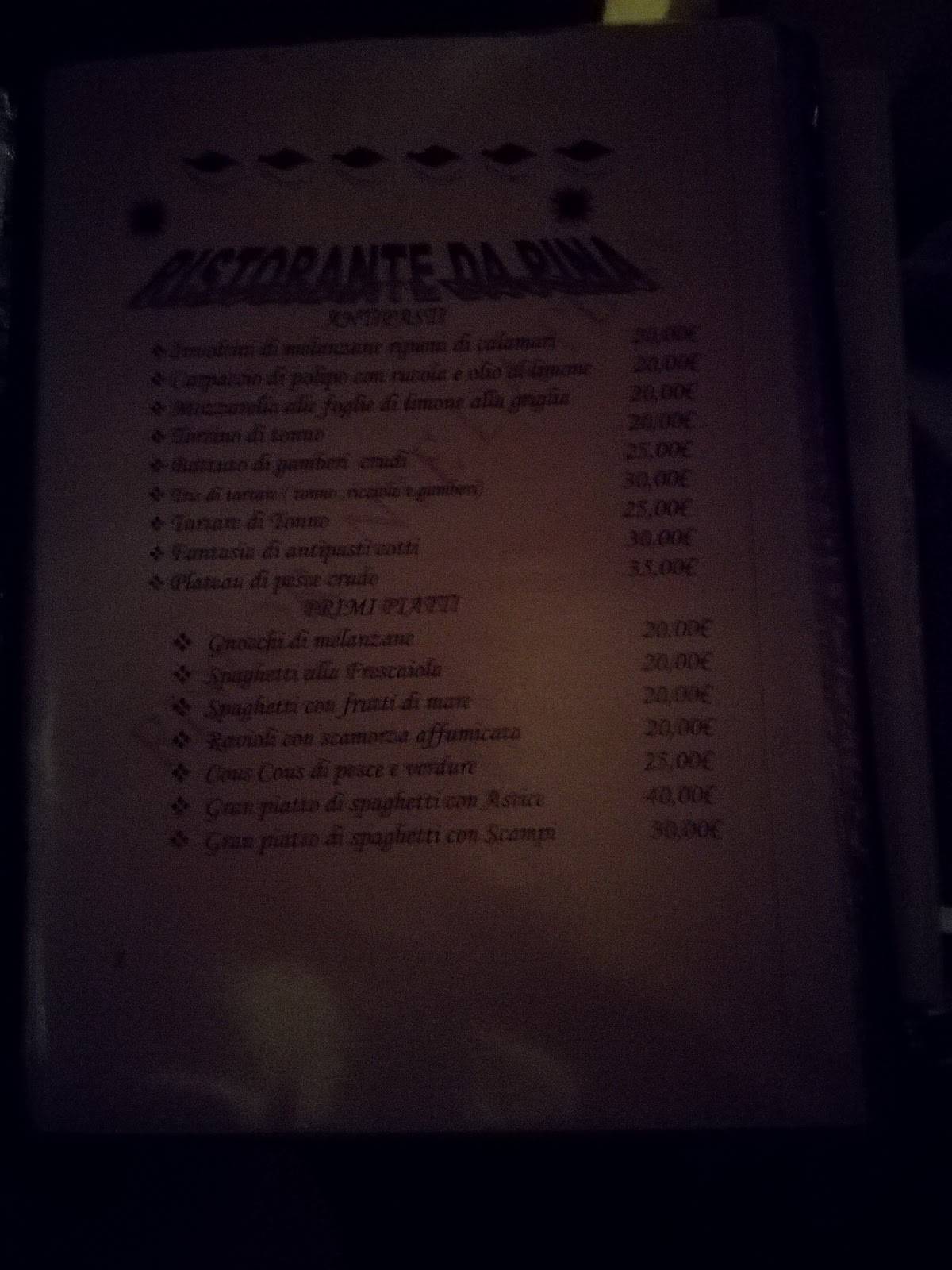 Menu di Ristorante Da Pina 