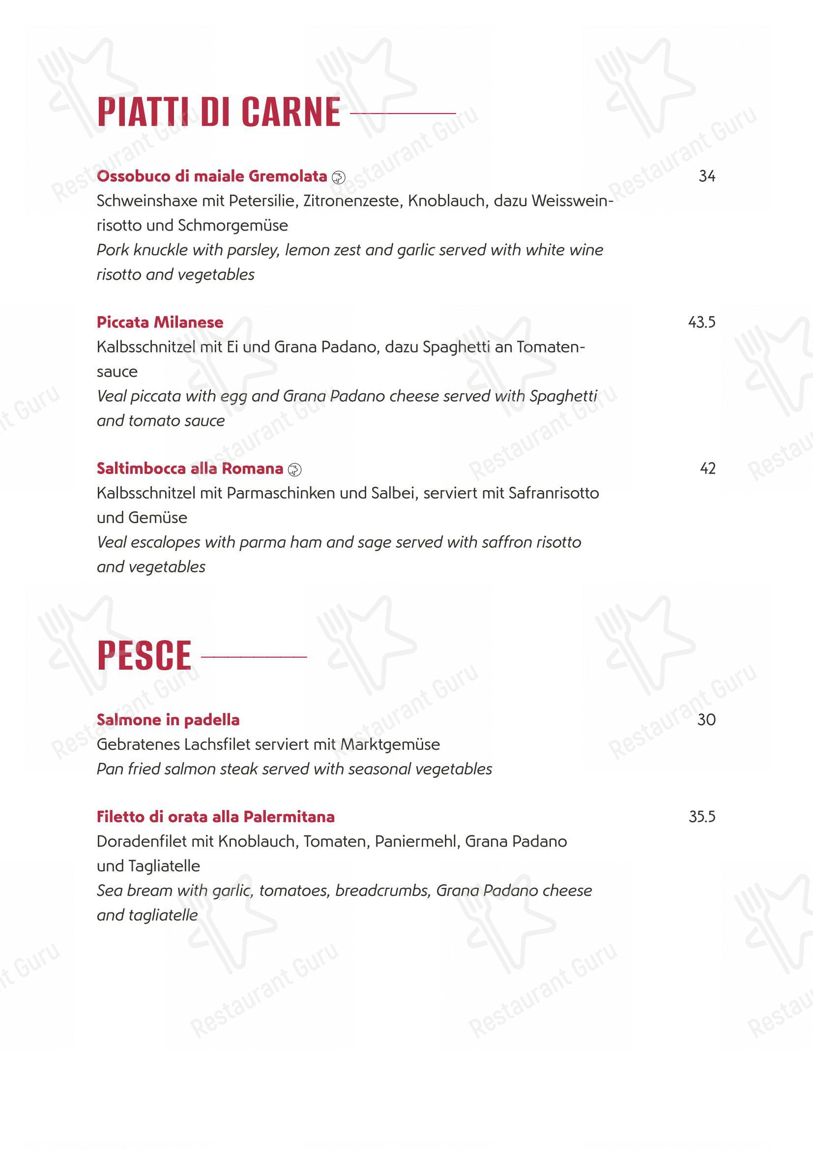 Основное меню per Ristorante Da Roberto in Basilea