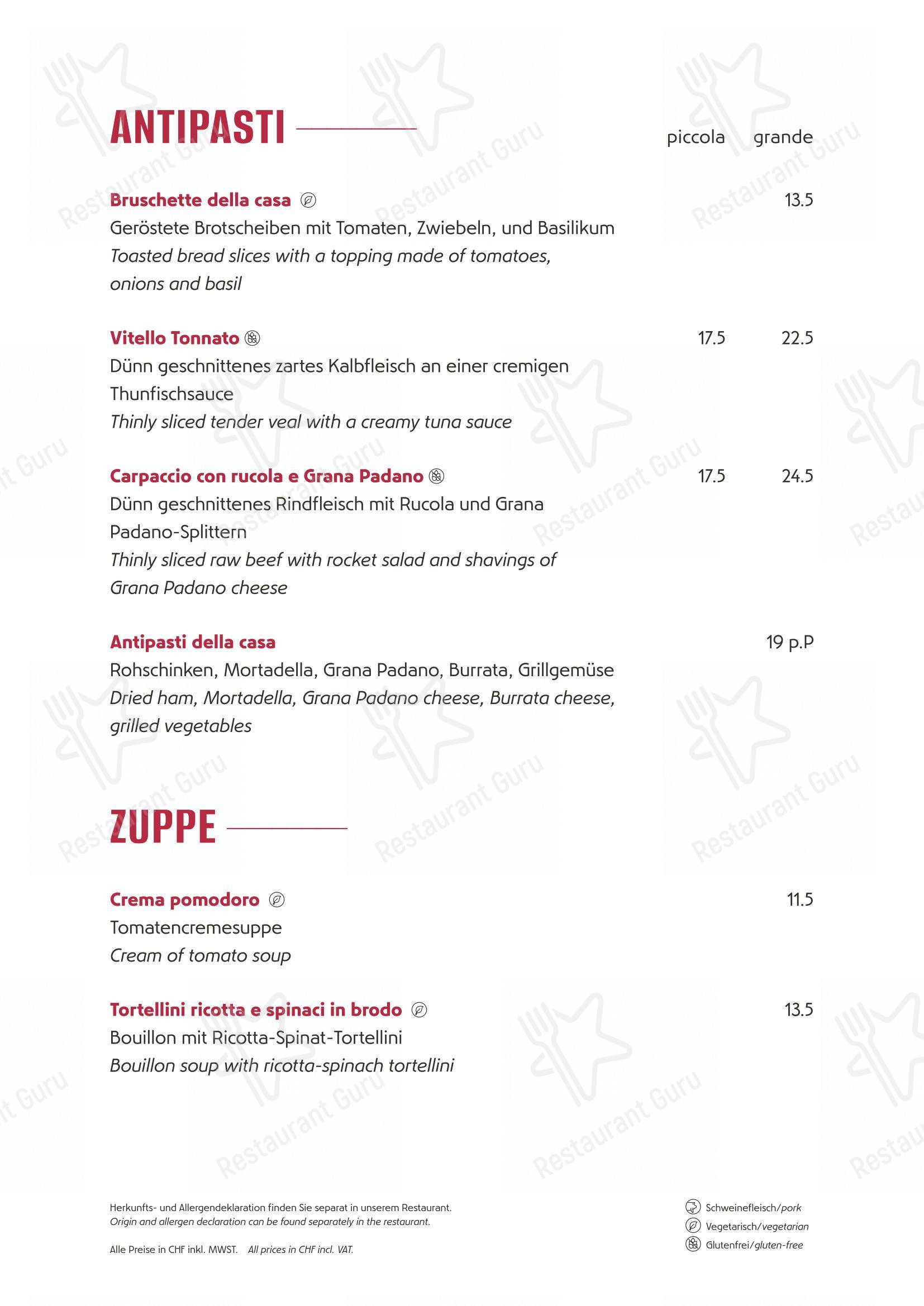 Menu di Ristorante Da Roberto - Основное меню