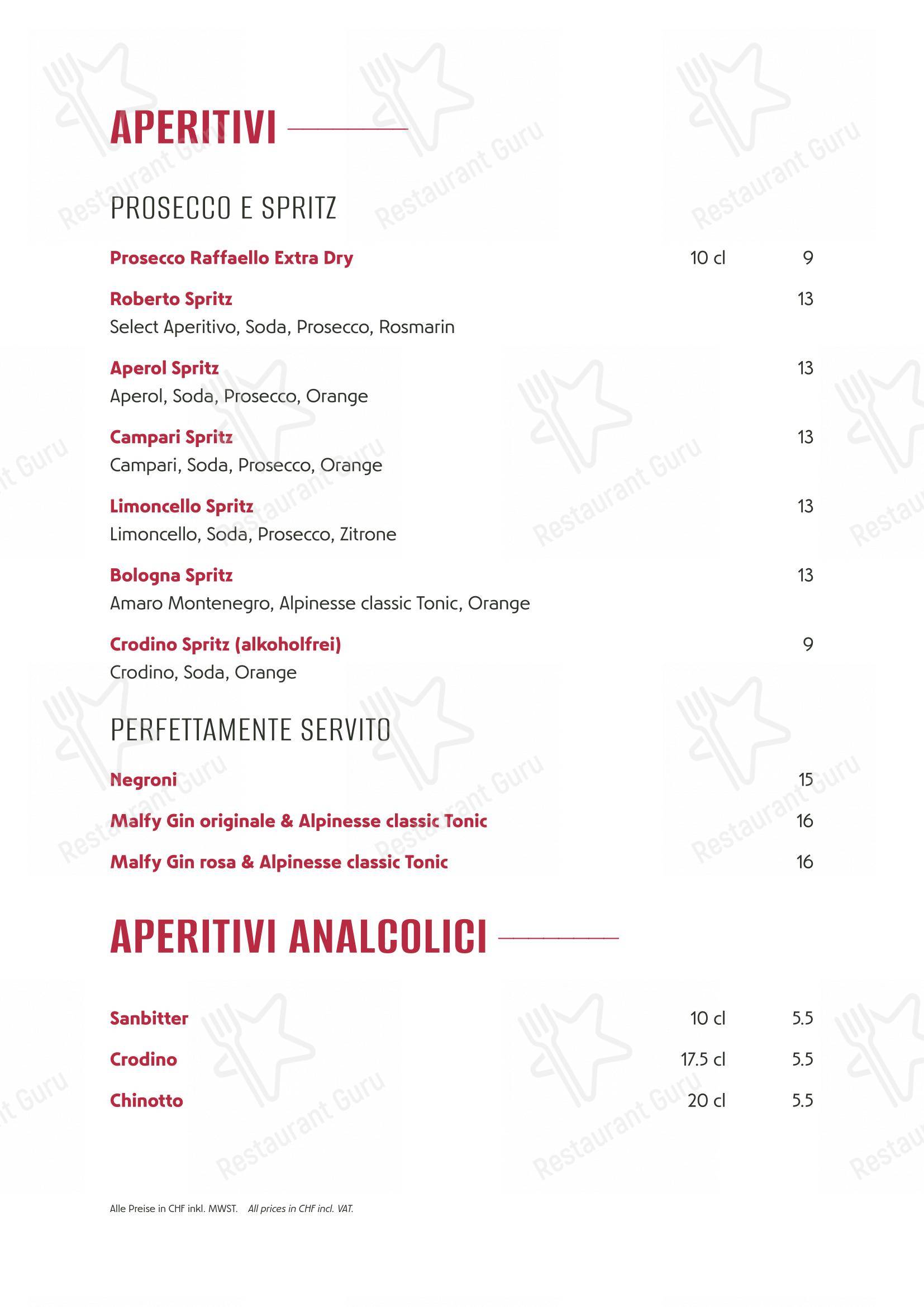 Ristorante Da Roberto in Basilea - Основное меню