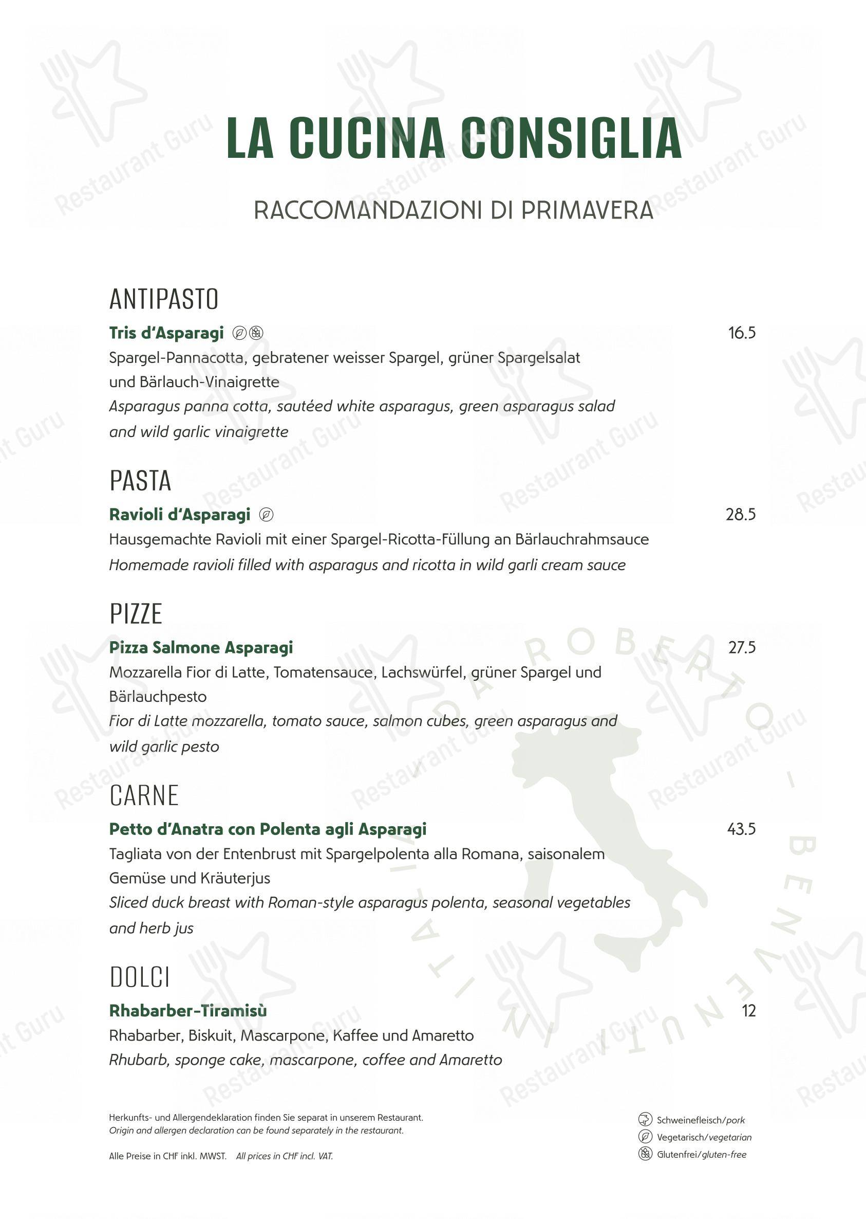 Menu di Ristorante Da Roberto - 菜单