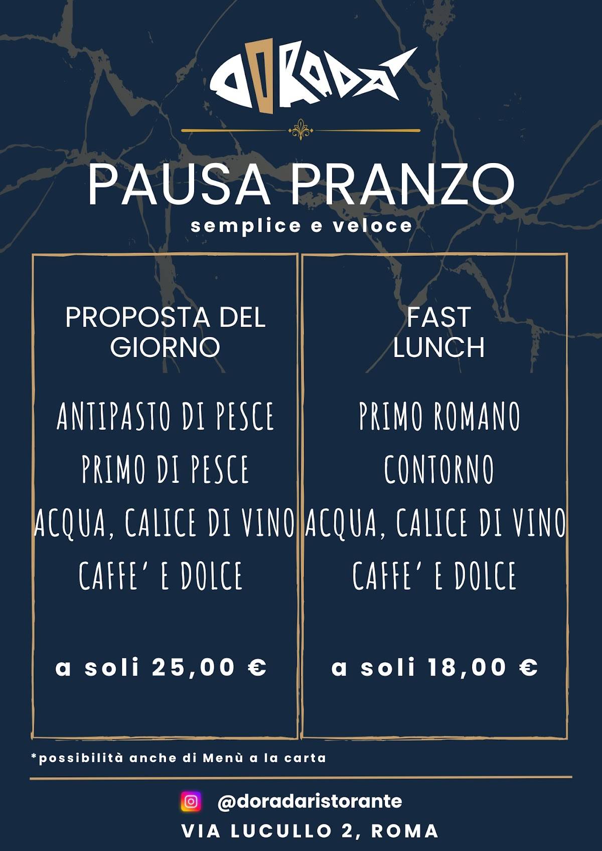 Menu di Ristorante Dorada 