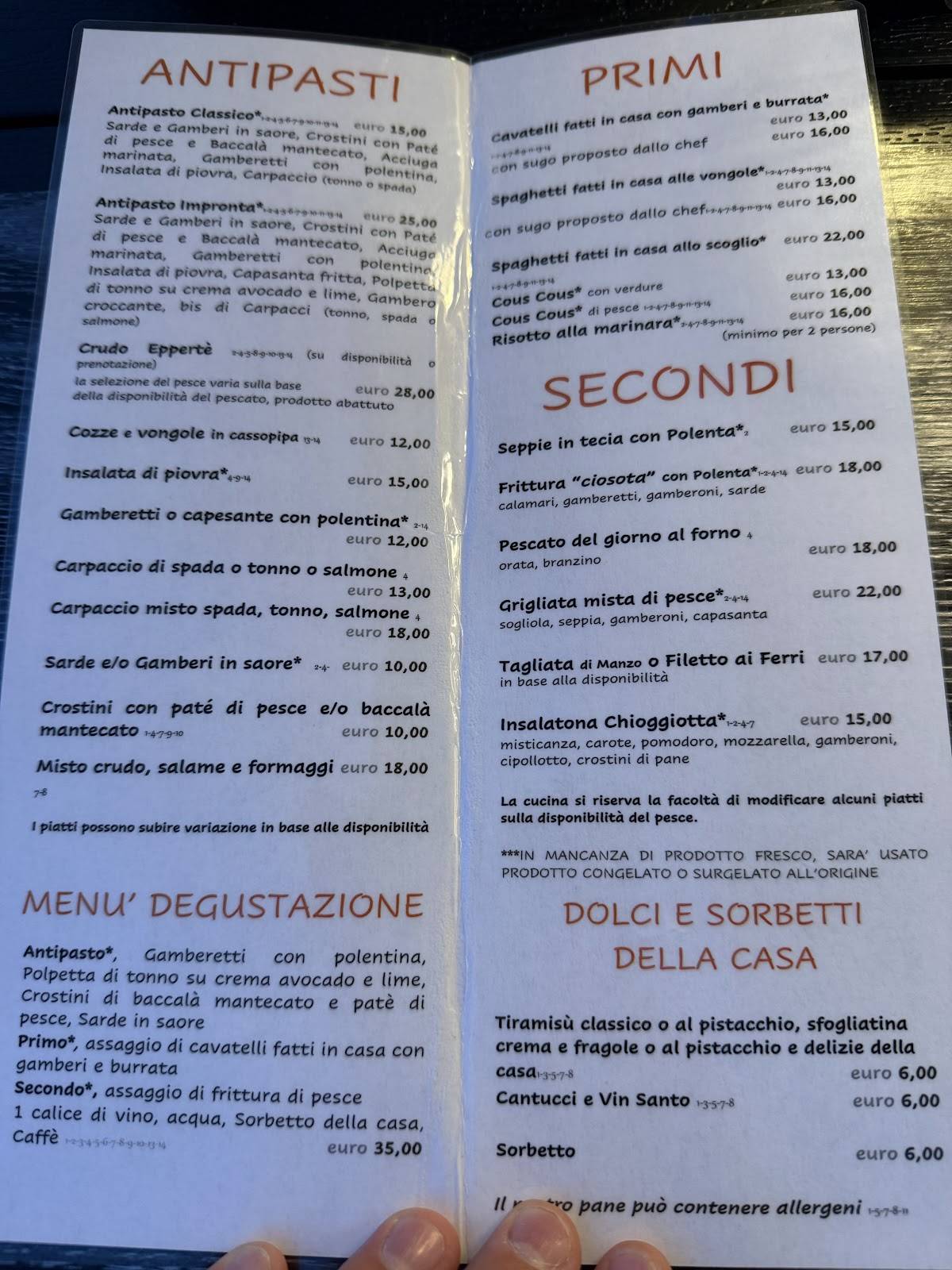 Menu di Ristorante EPPERTE' 