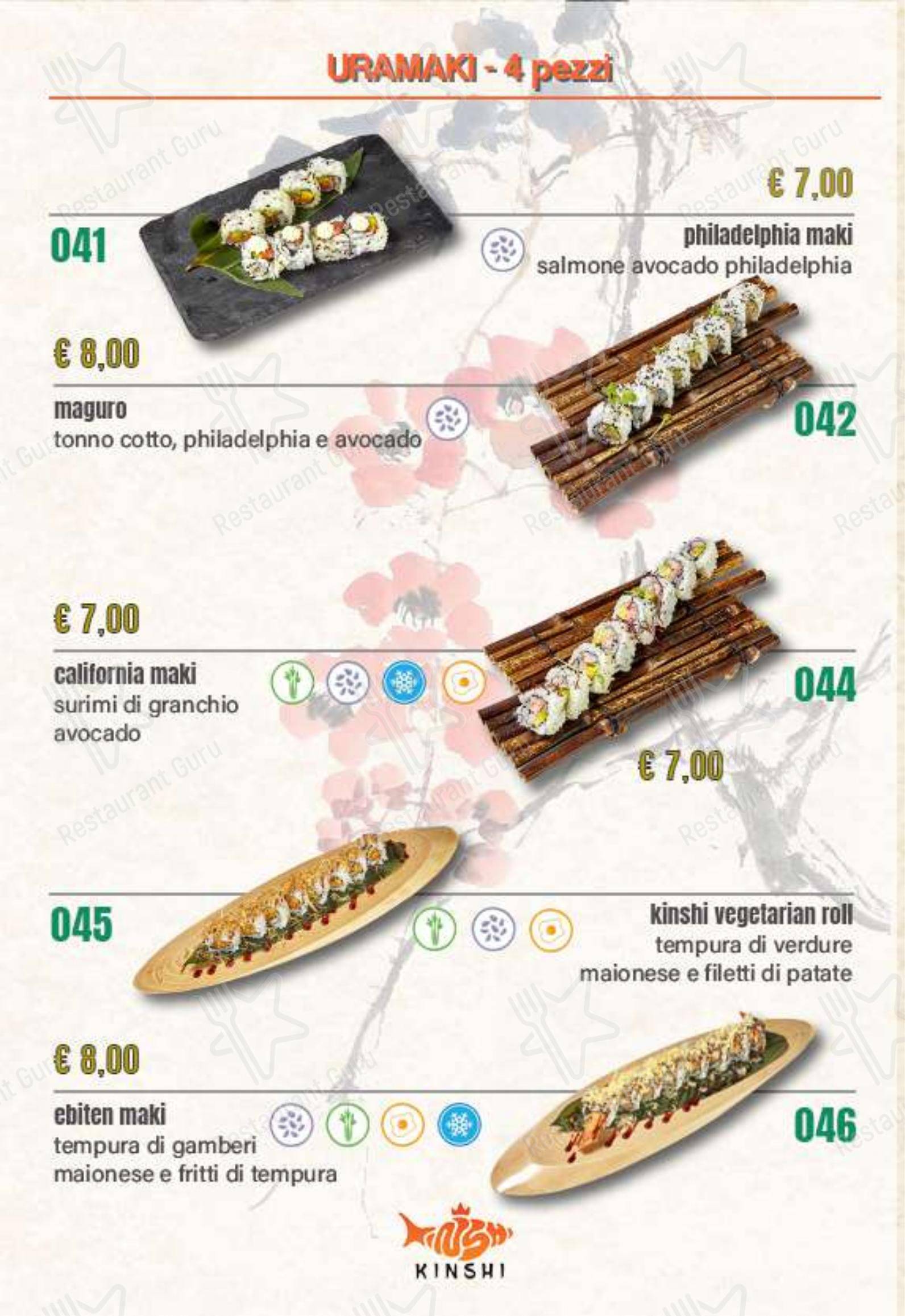 Menu di Ristorante Giapponese Kinshi - Menu