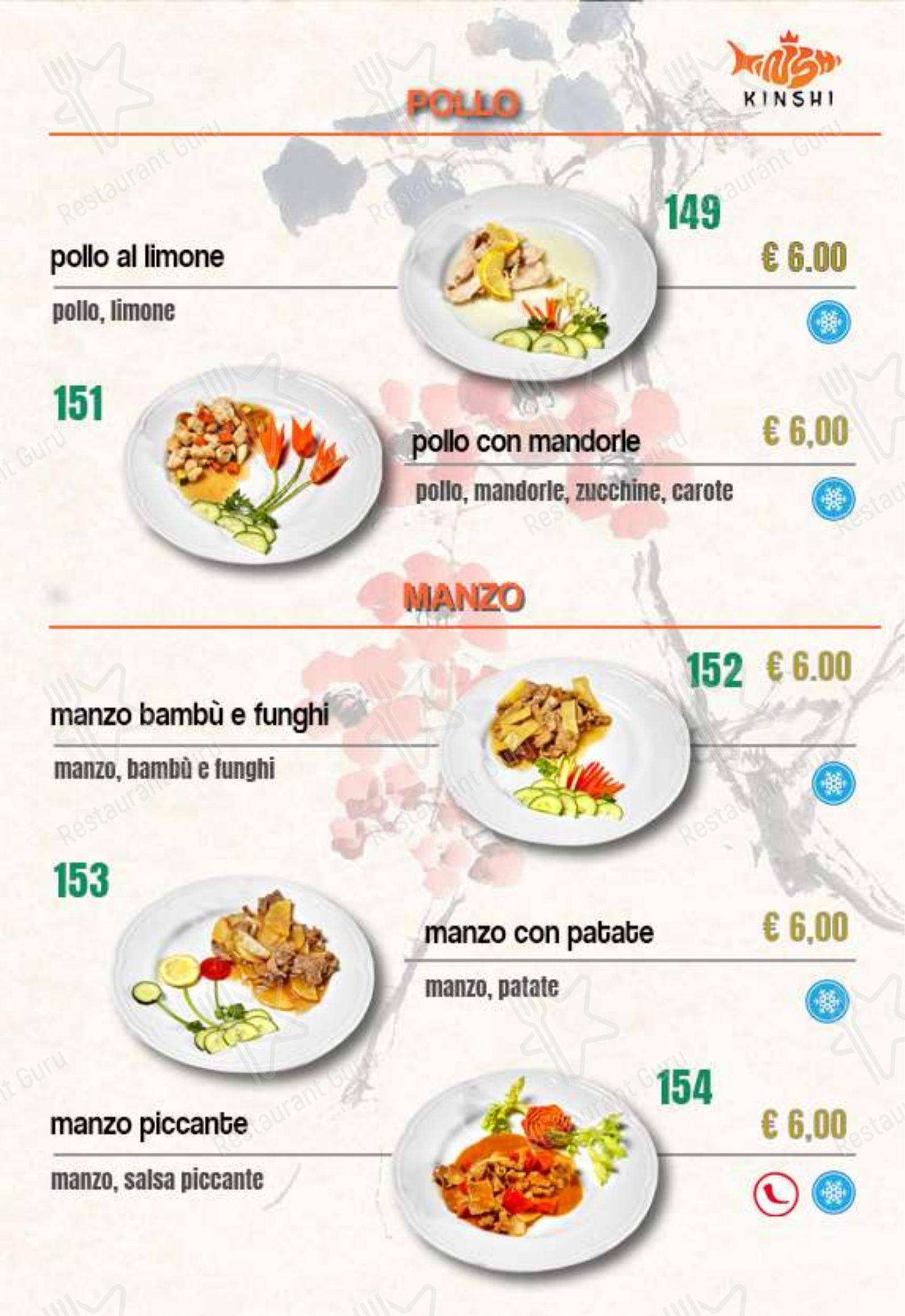 Ristorante Giapponese Kinshi in Moncalieri - Menu