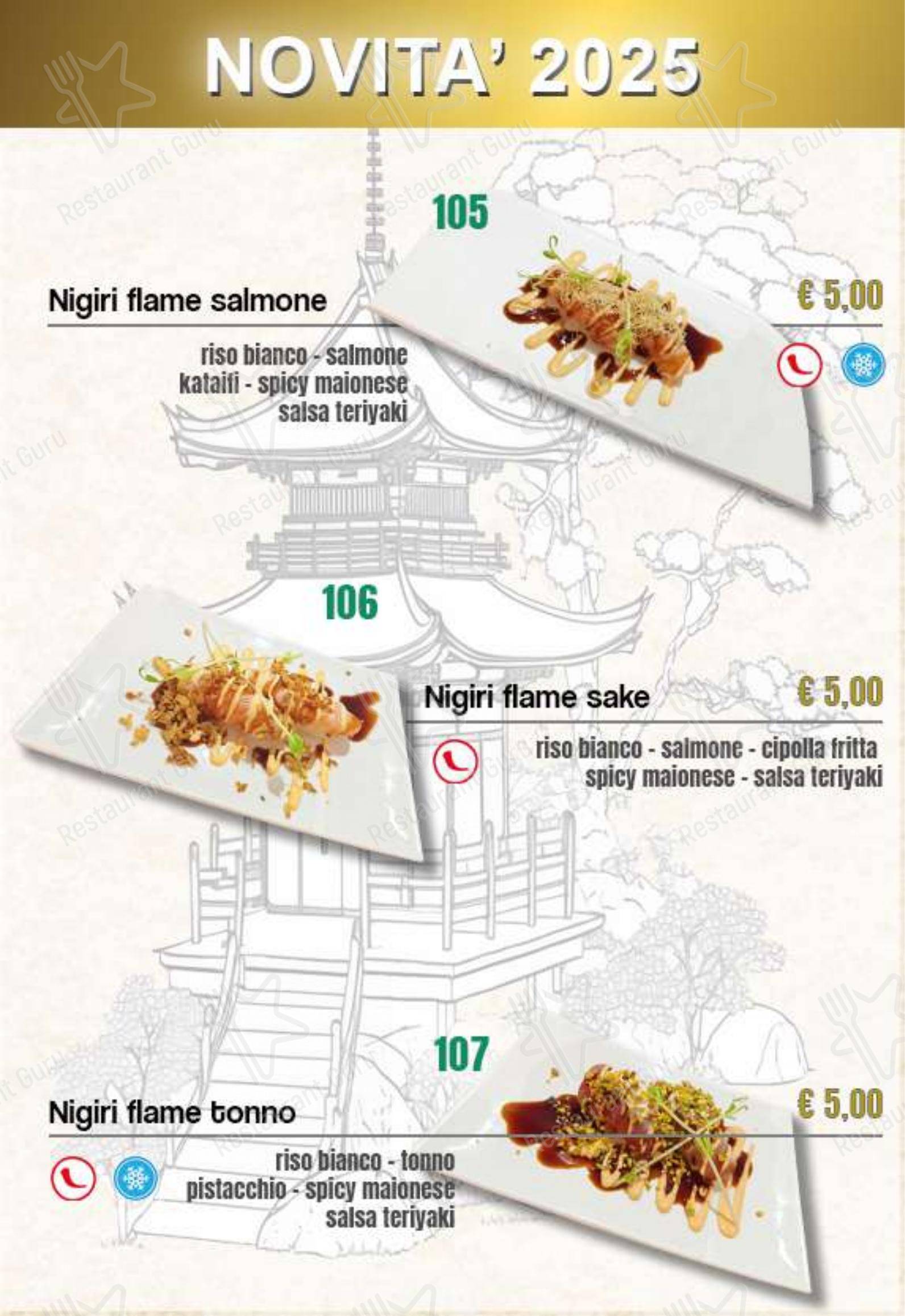 Menu per Ristorante Giapponese Kinshi in Moncalieri