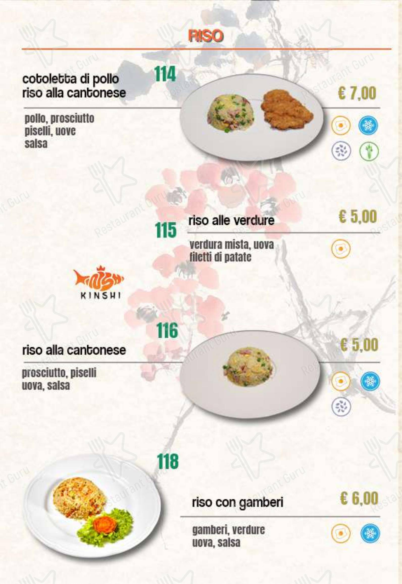 Menu di Ristorante Giapponese Kinshi - Menu